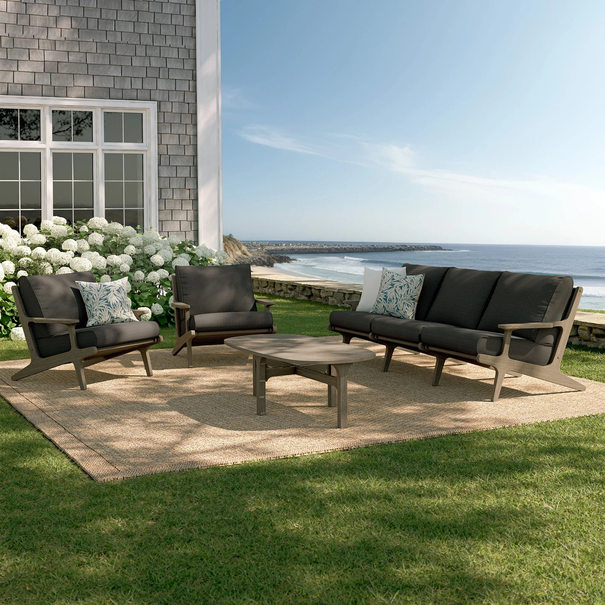 Saratoga 4-Piece Outdoor Teak Wood Furniture Set