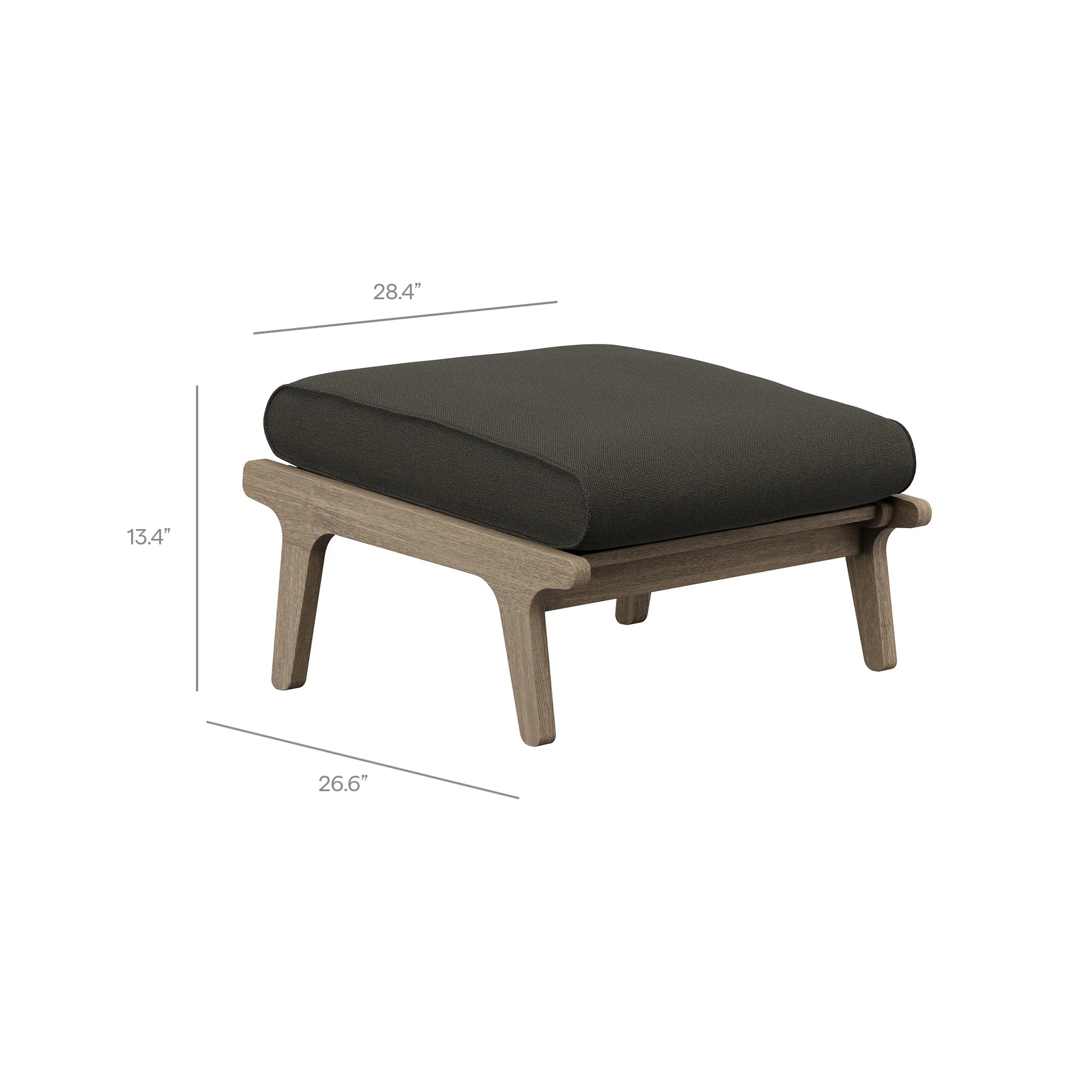 Saratoga Outdoor Patio Teak Wood Chair and Ottoman Set in Weathered