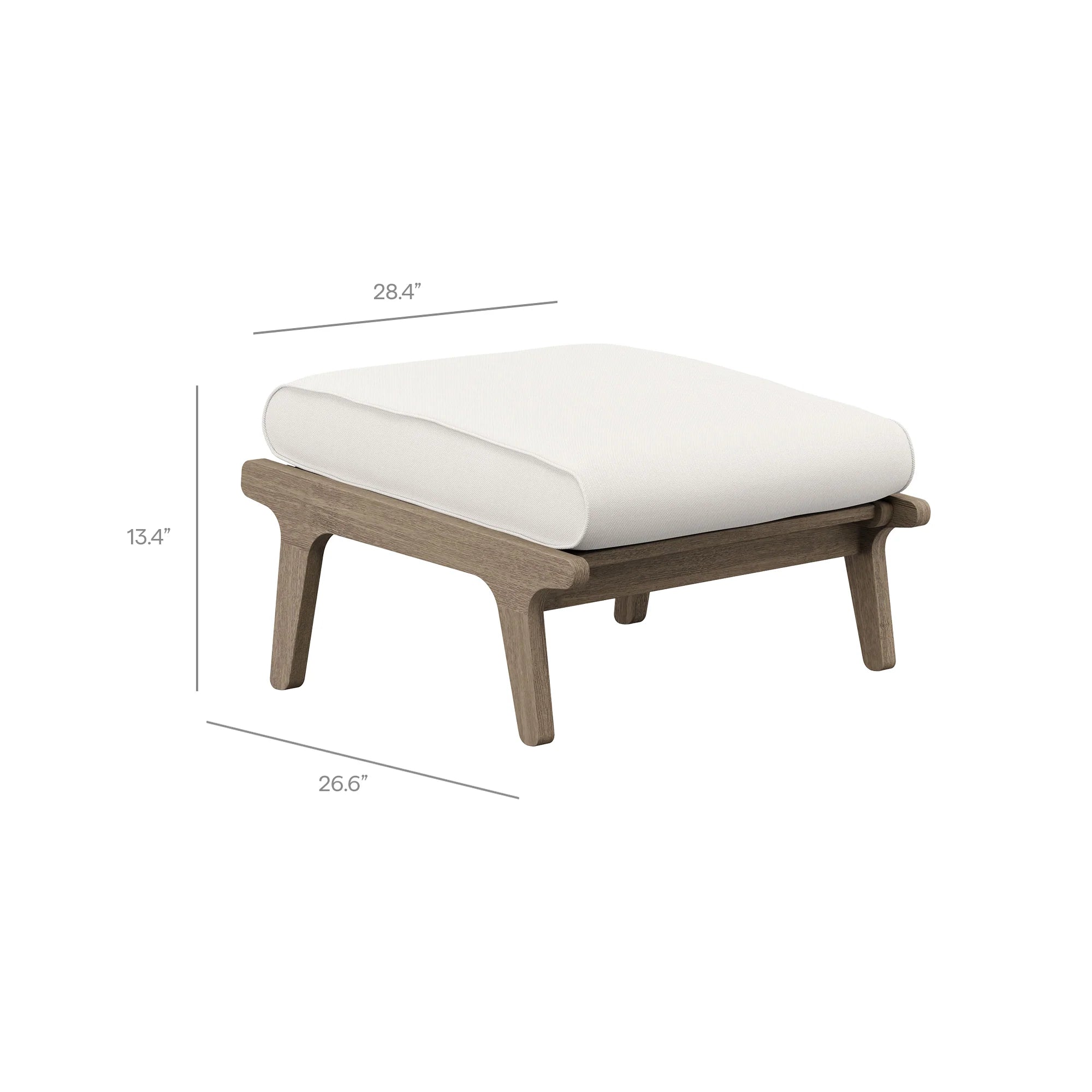 Saratoga Outdoor Patio Teak Wood Chair and Ottoman Set in Weathered