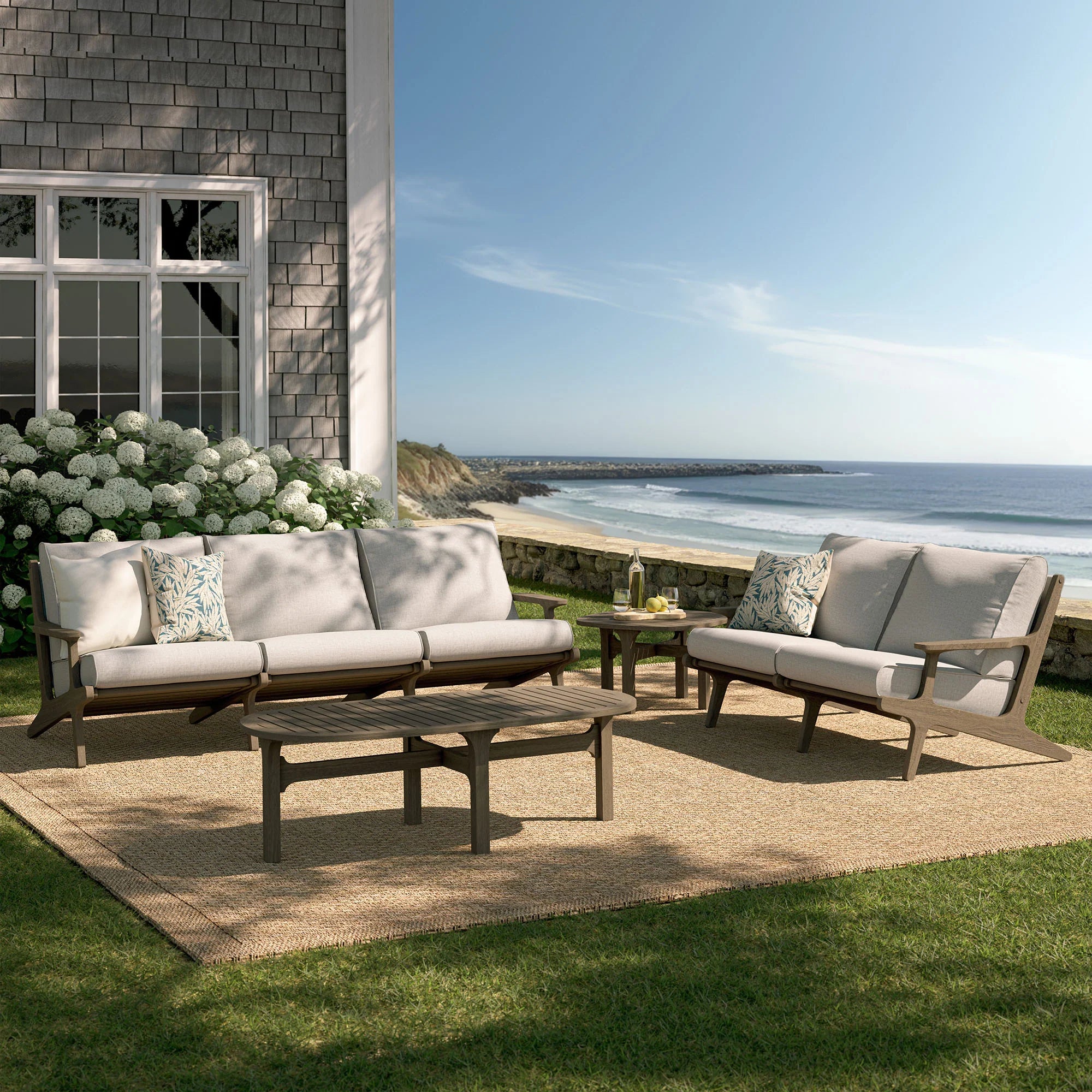Saratoga 4-Piece Outdoor Teak Wood Furniture Set