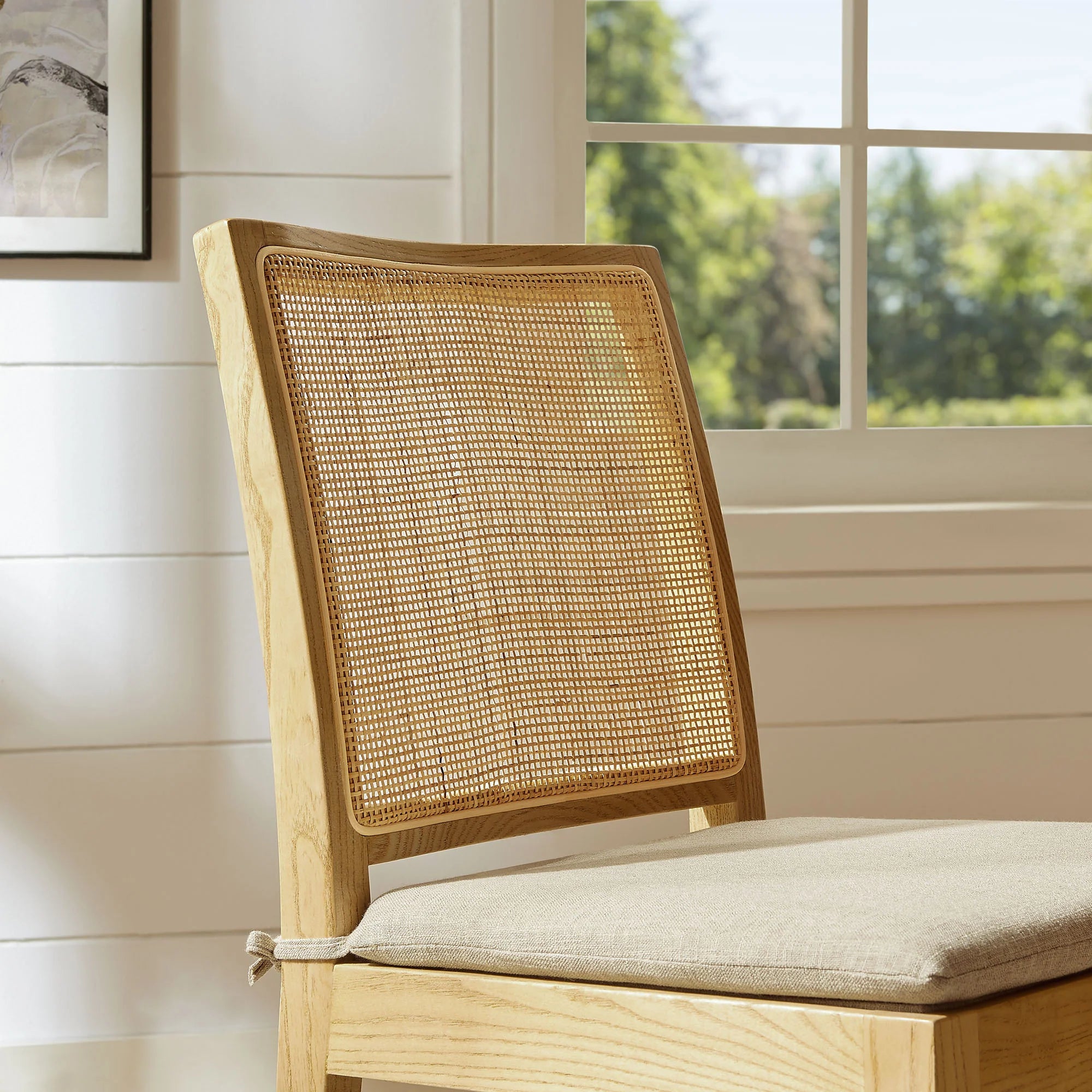 Ovard Wood and Rattan Dining Chair in Natural