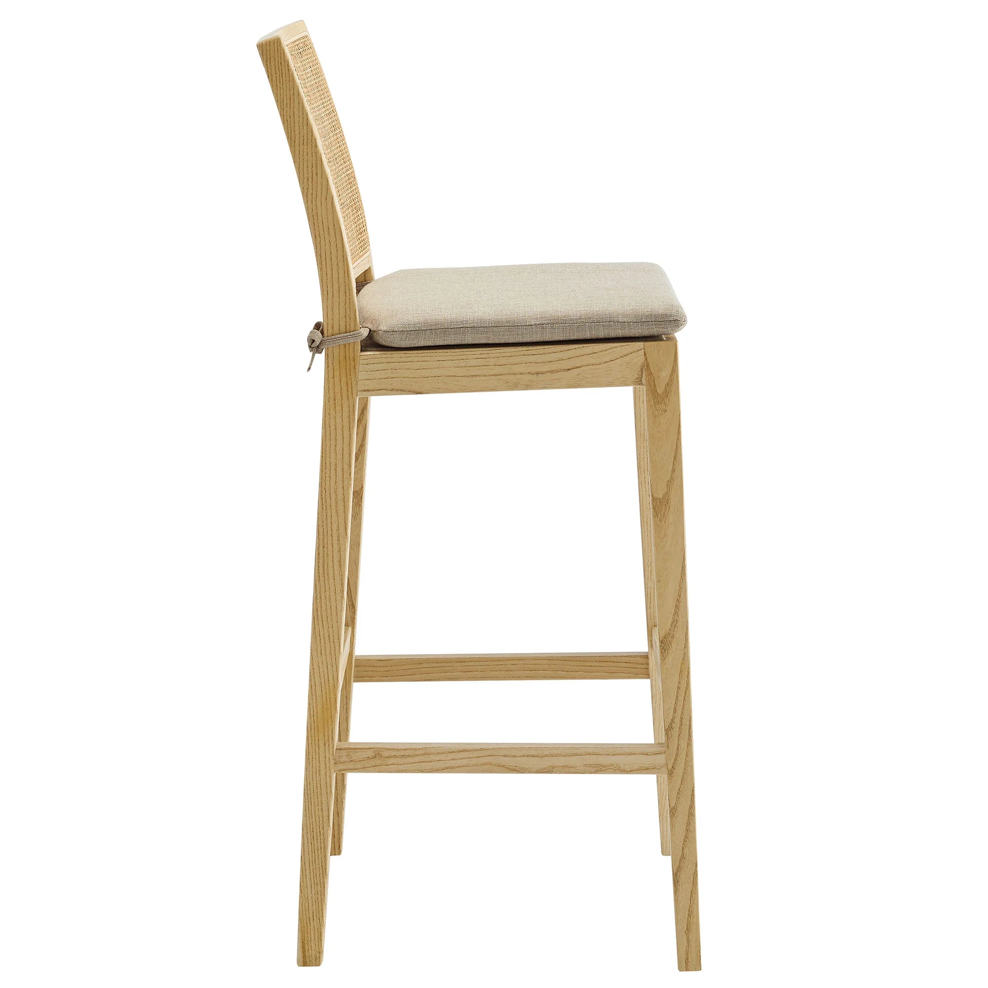 Ovard Wood and Rattan Bar Stool