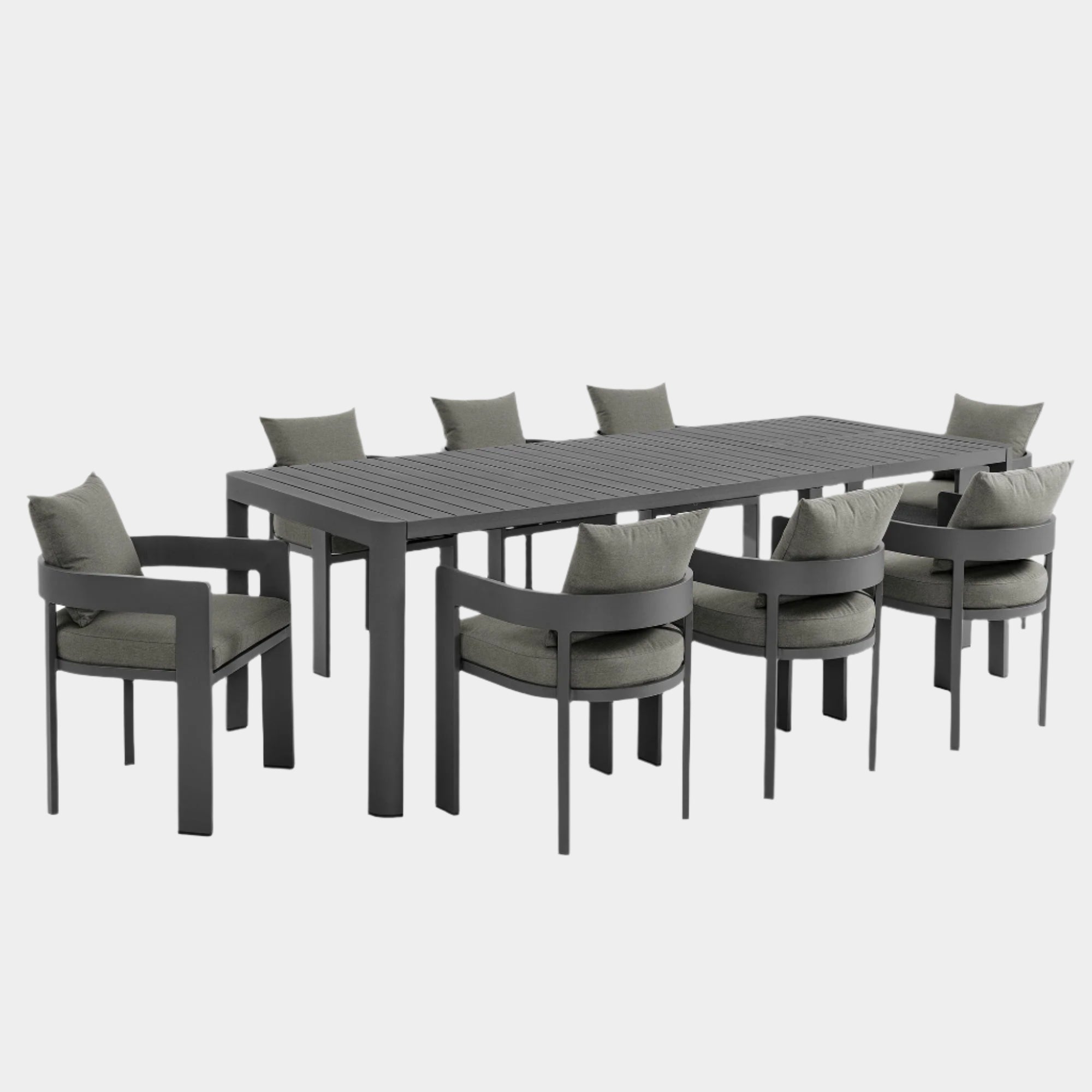 Tahoe 9-Piece Outdoor Patio Aluminum Dining Set With Extendable Table
