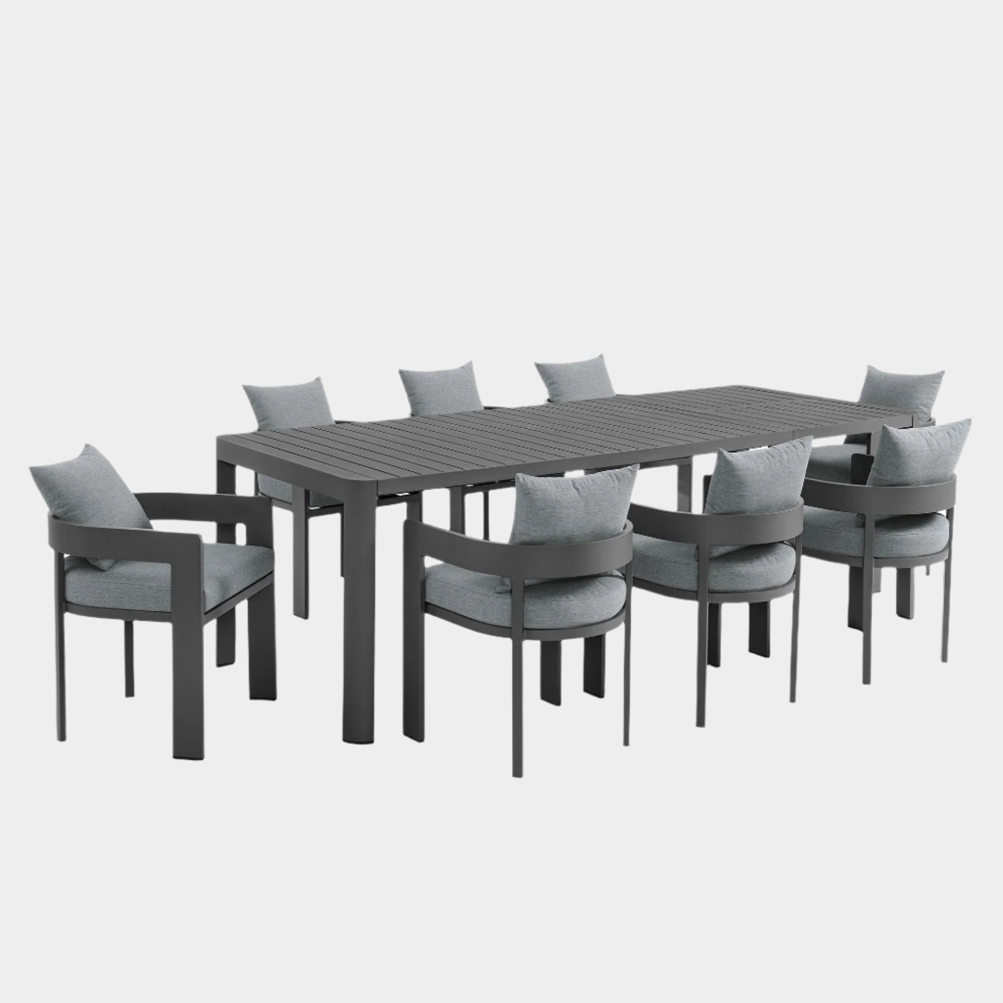 Tahoe 9-Piece Outdoor Patio Aluminum Dining Set With Extendable Table