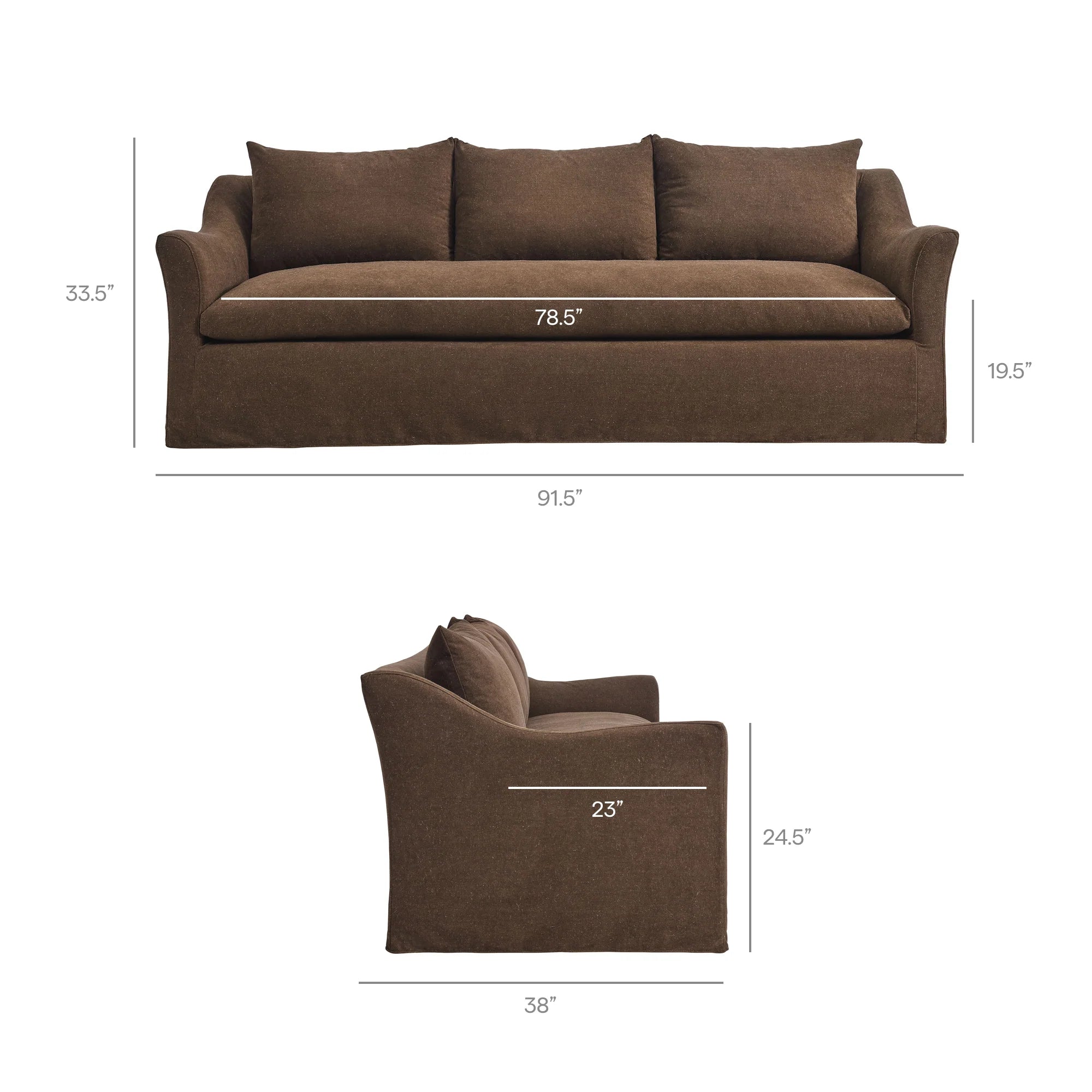 Somerset 92" Linen Blend Sofa