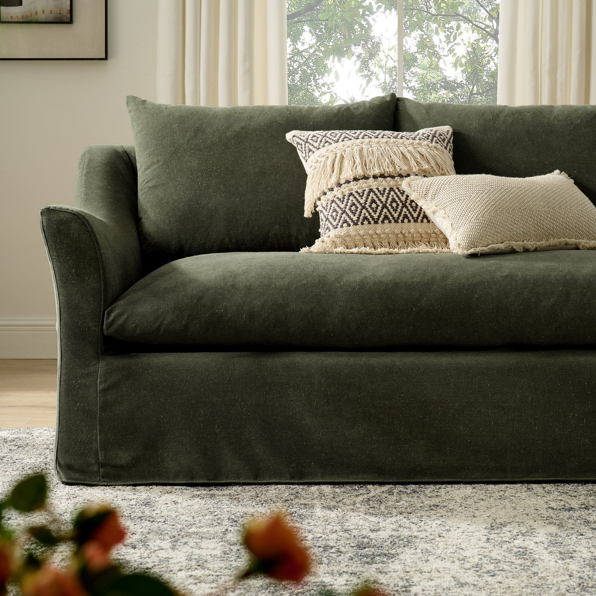 Somerset 92" Linen Blend Sofa