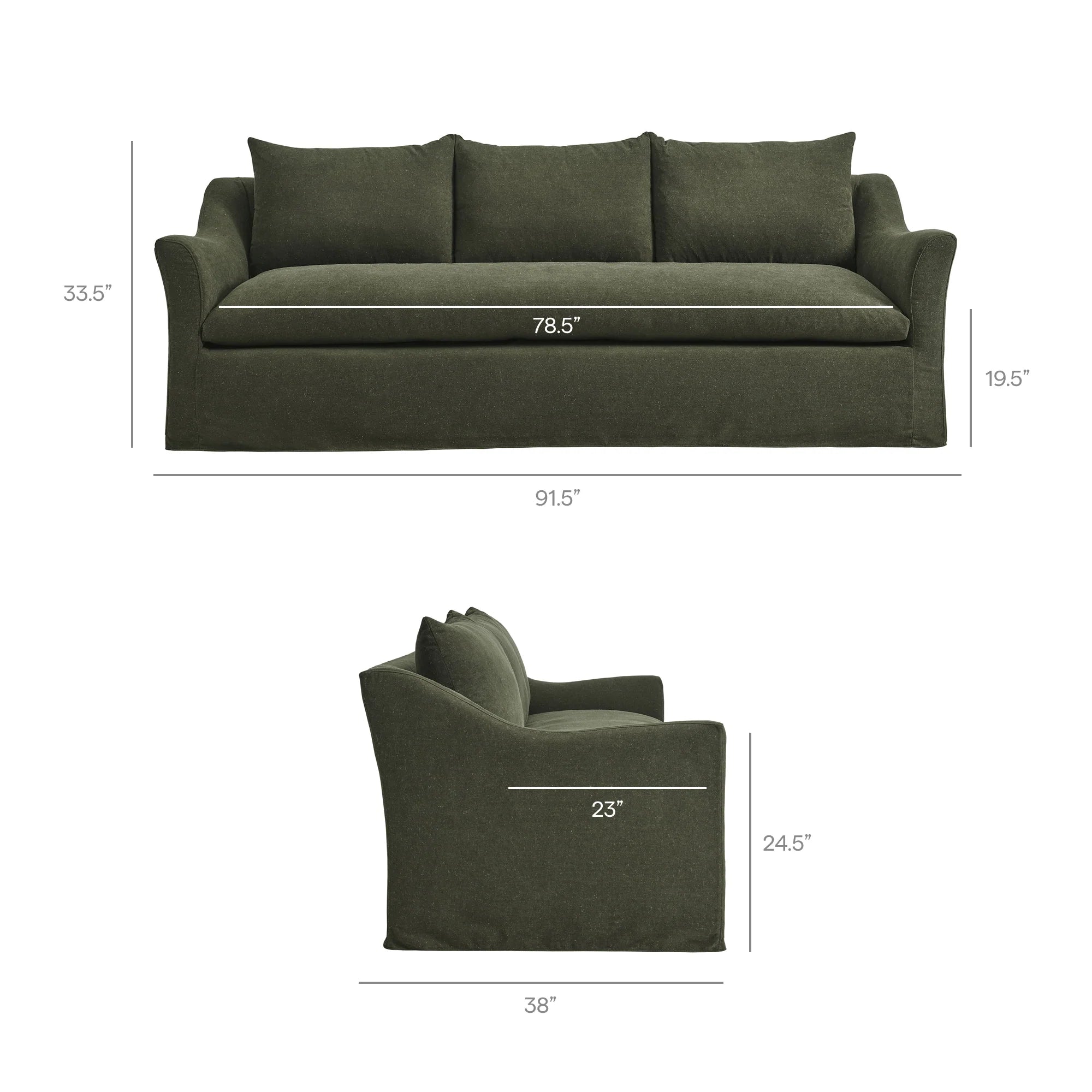 Somerset 92" Linen Blend Sofa