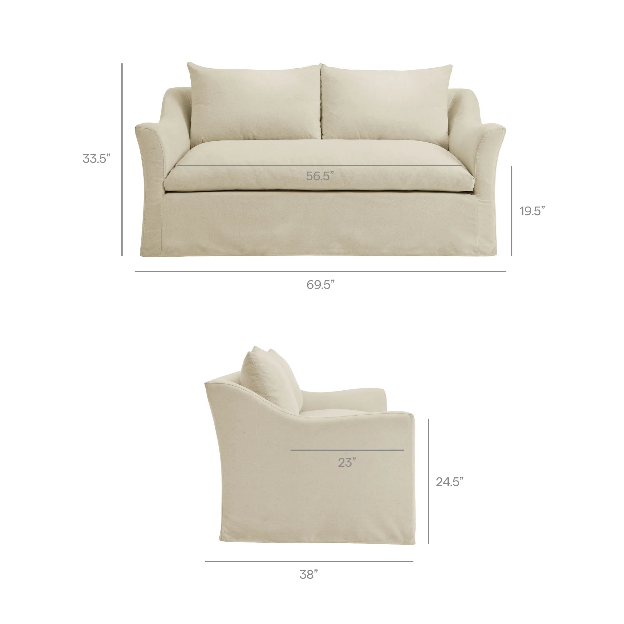 Somerset 70" Linen Blend Loveseat