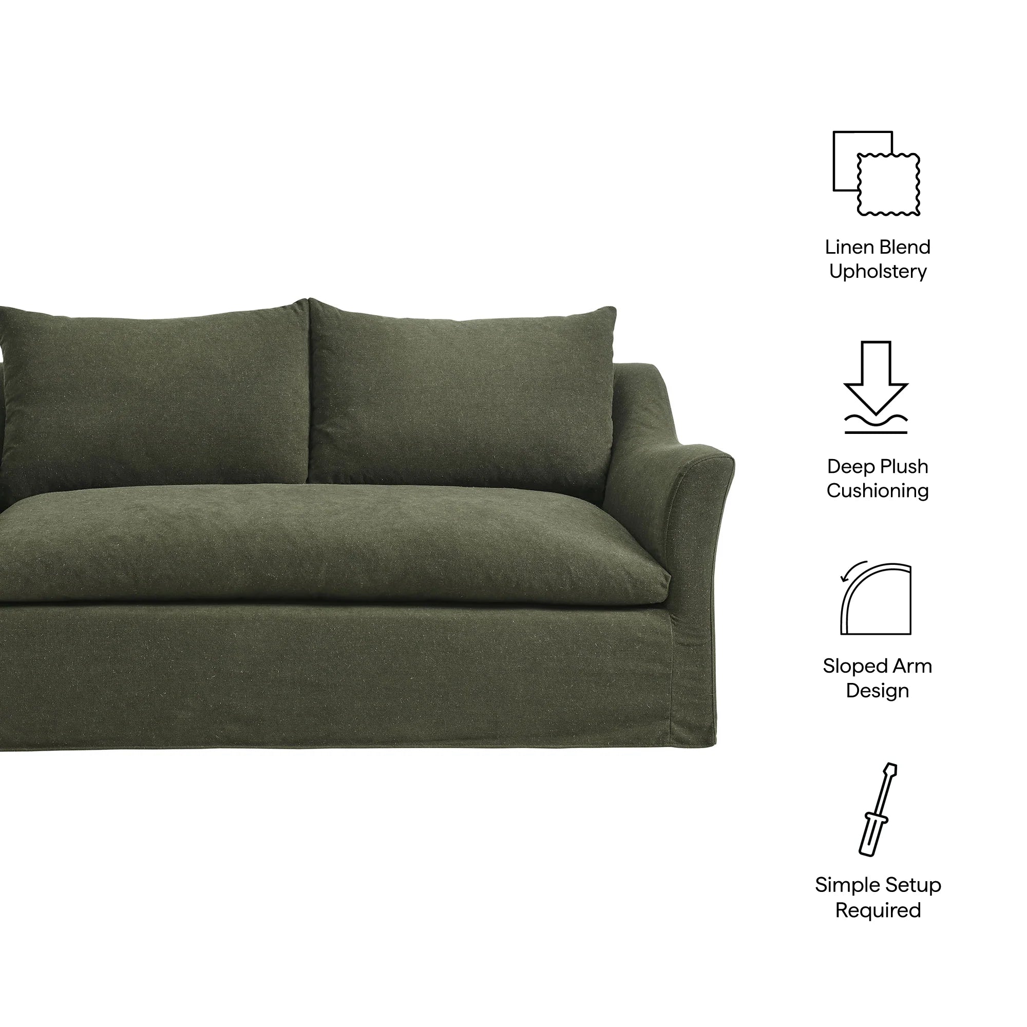 Somerset 70" Linen Blend Loveseat