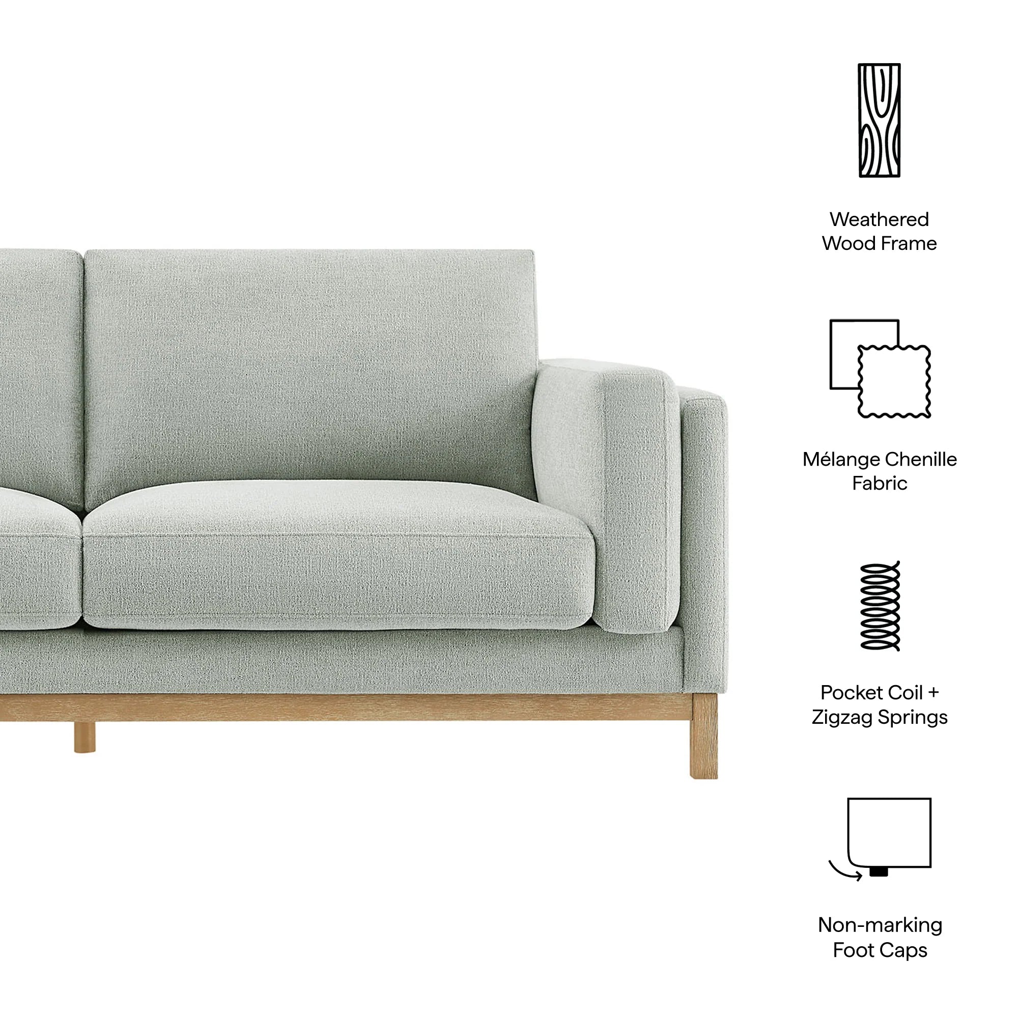 Roscoe 81 inch Fabric Sofa