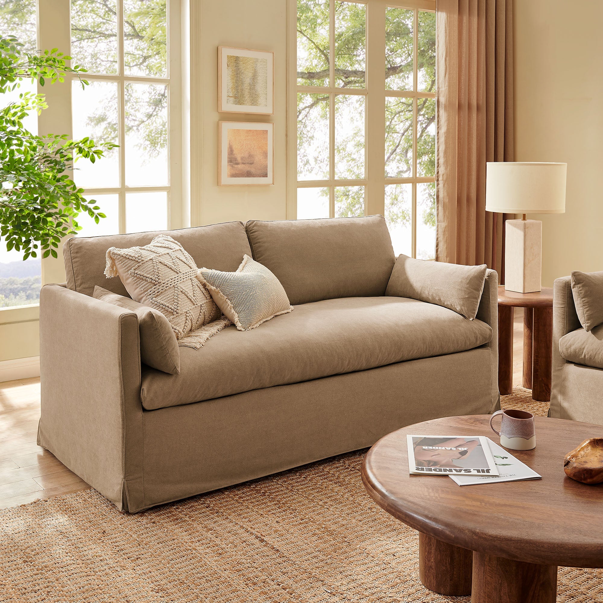 Wellfleet Slipcovered Linen-Blend Loveseat