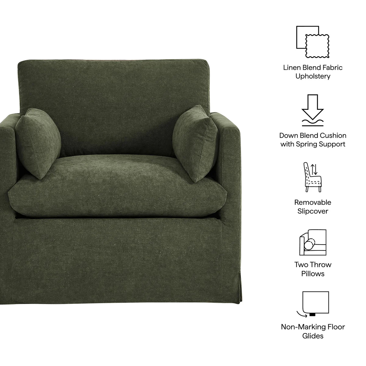 Wellfleet Slipcovered Linen-Blend Armchair