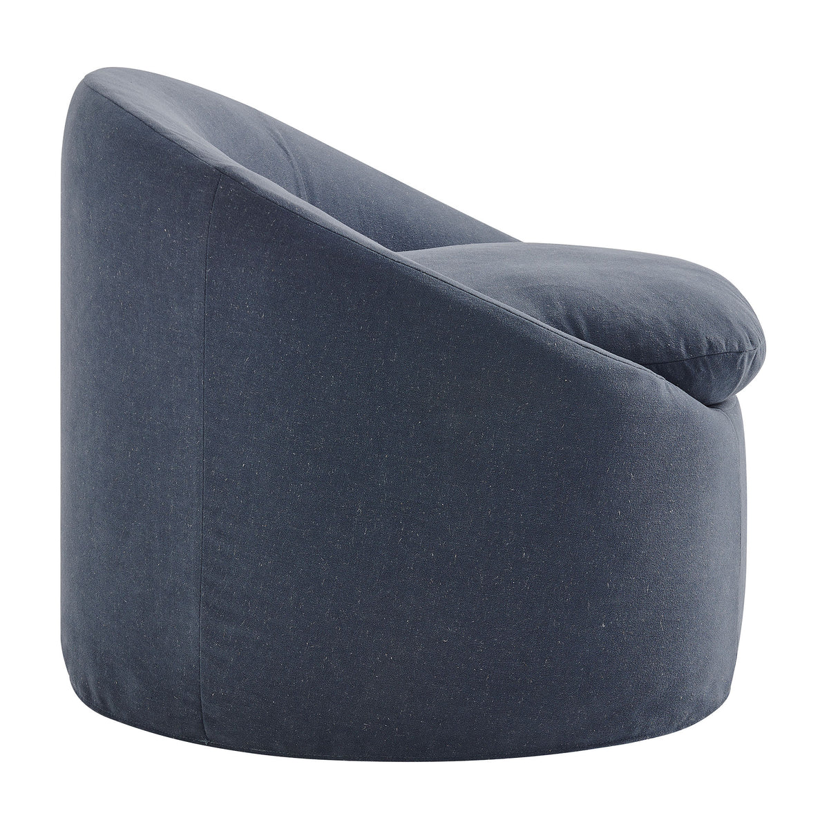 Sadie Slipcovered Linen-Blend Round Accent Chair