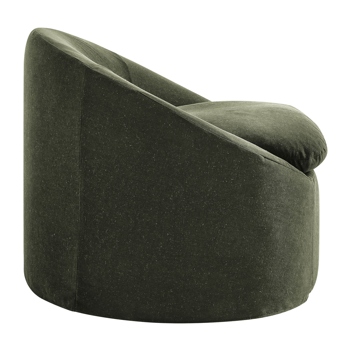 Sadie Slipcovered Linen-Blend Round Accent Chair