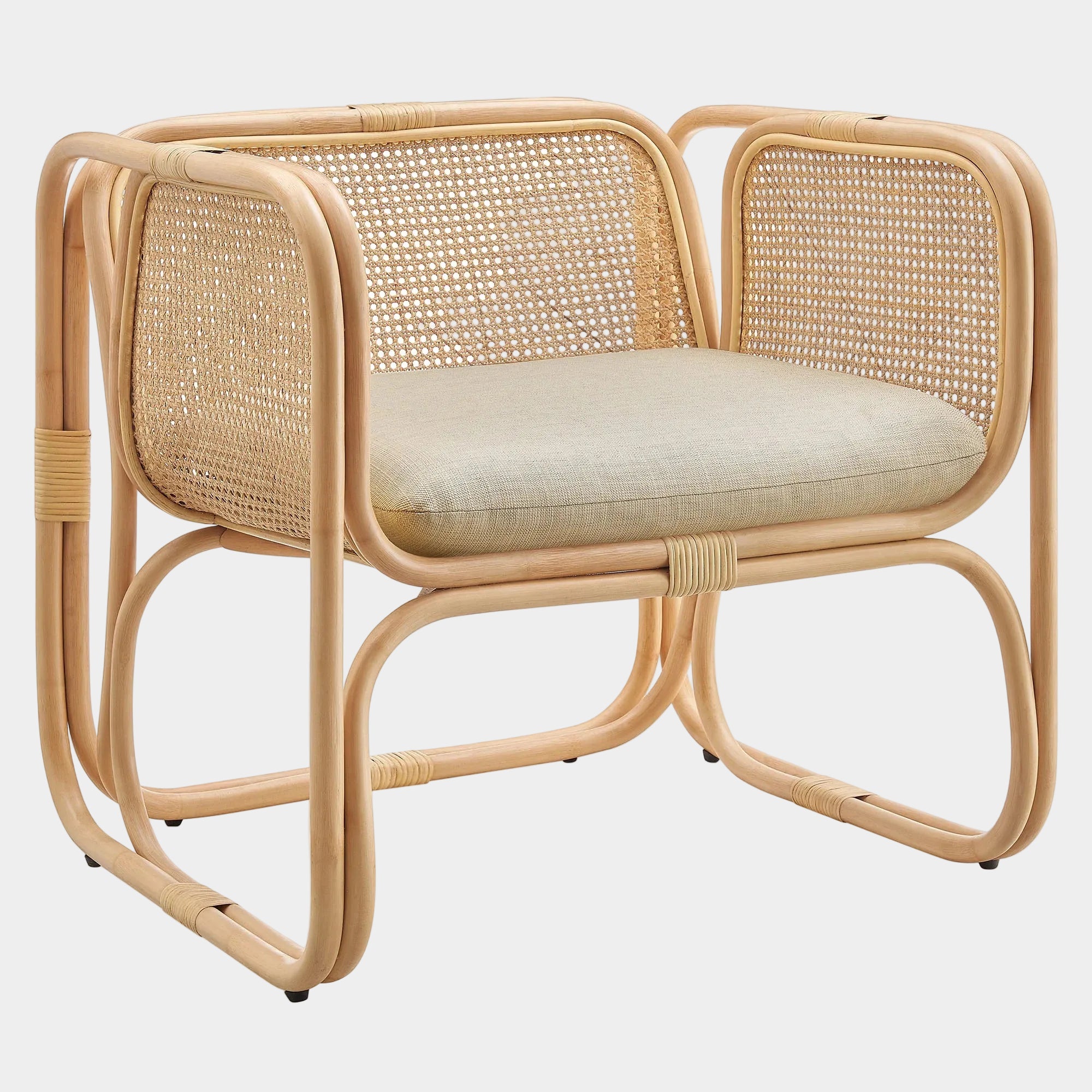 Ellis Natural Rattan Accent Armchair