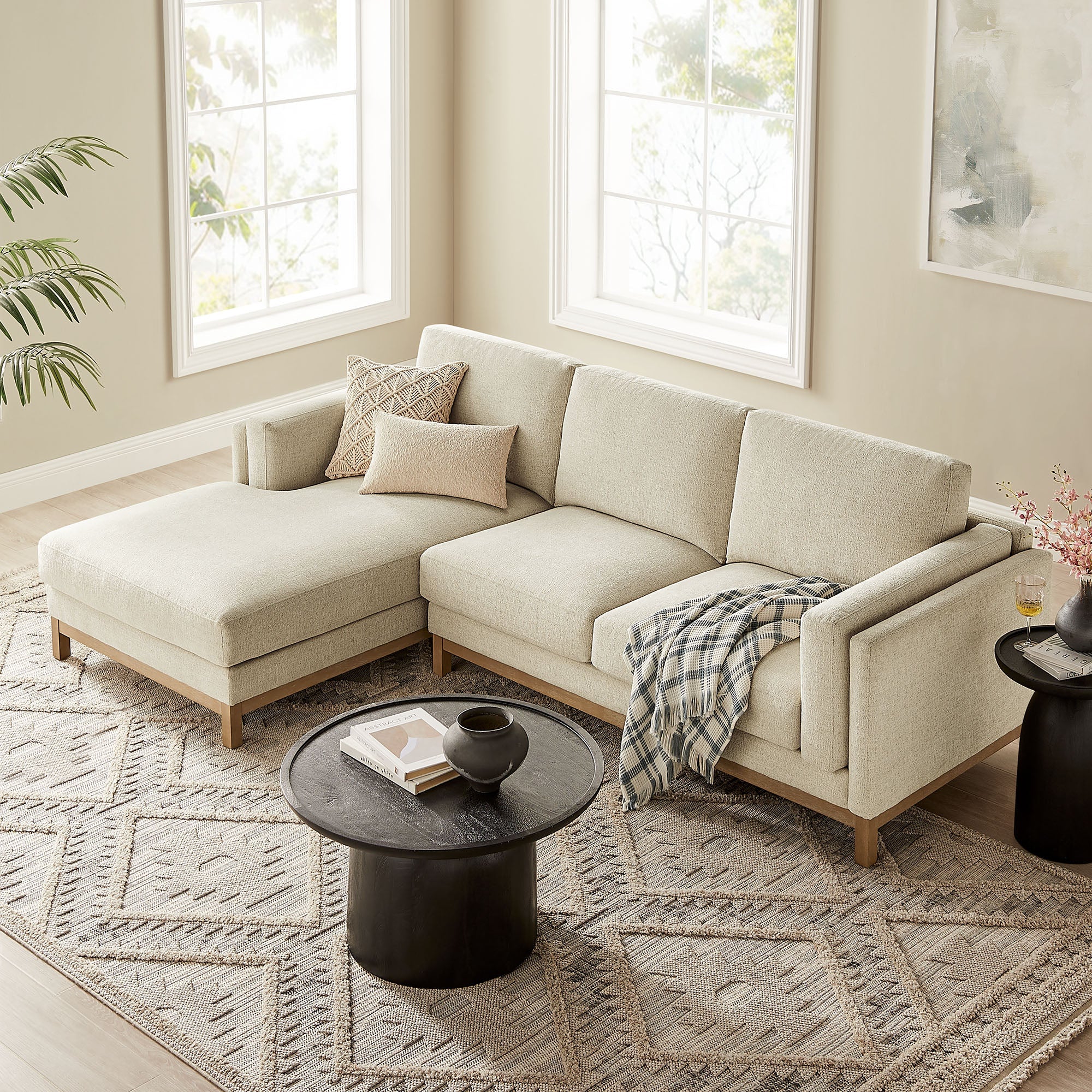 Roscoe Left-Facing Fabric Sectional Sofa
