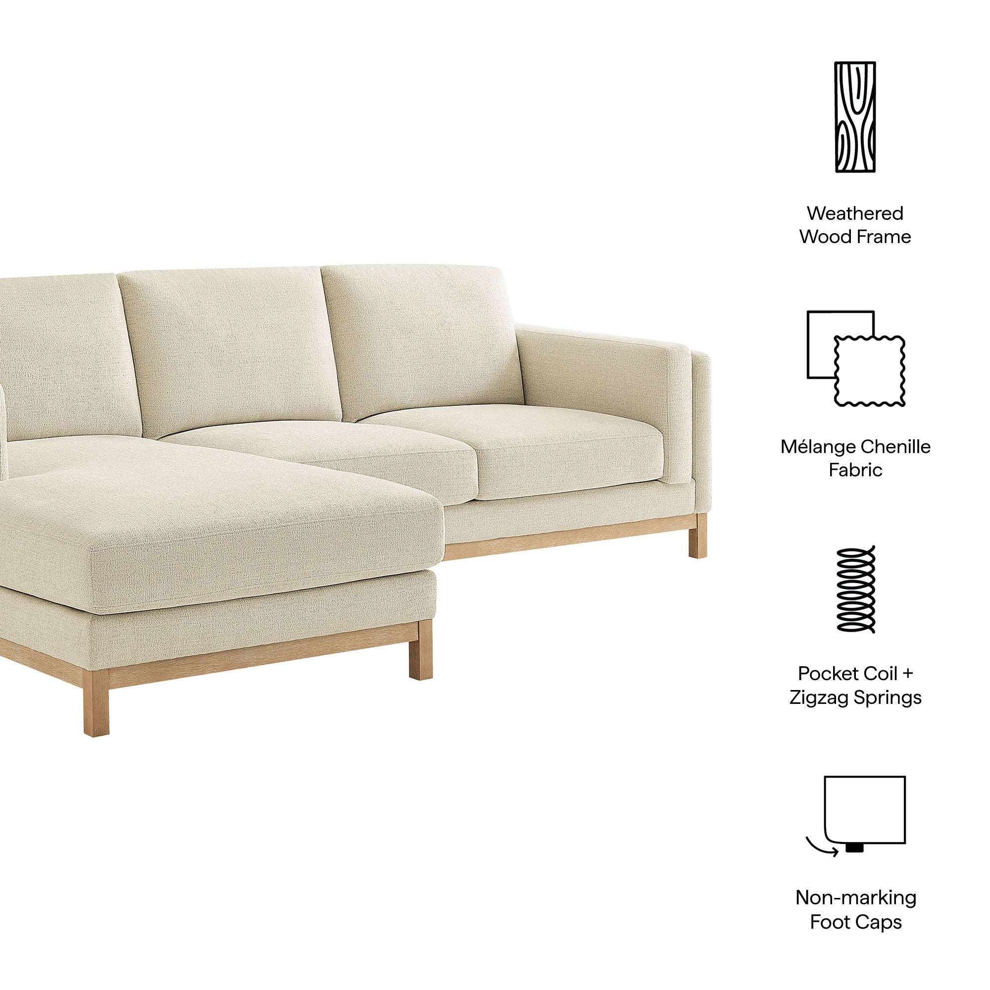 Roscoe Left-Facing Fabric Sectional Sofa