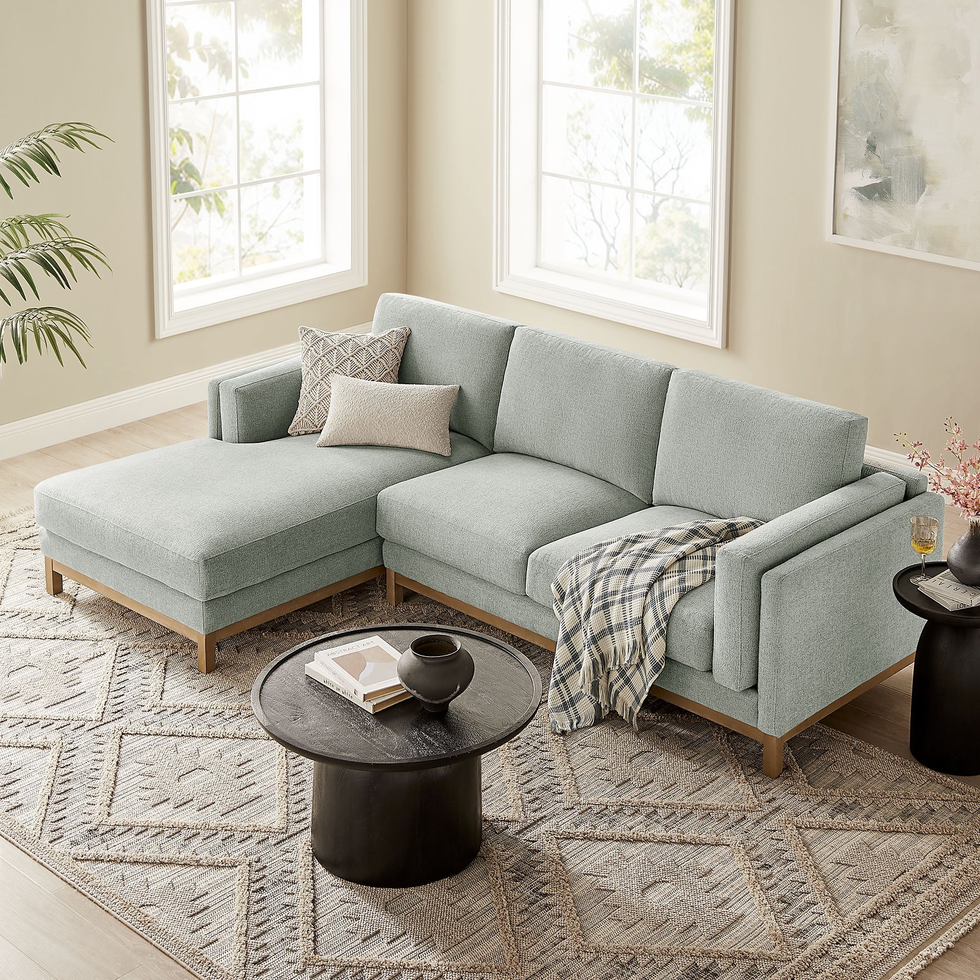 Roscoe Left-Facing Fabric Sectional Sofa
