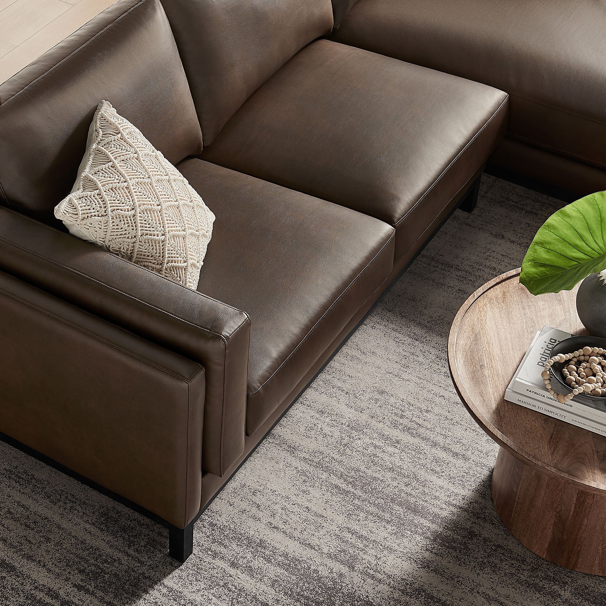 Roscoe Right-Facing Vegan Leather Sectional Sofa