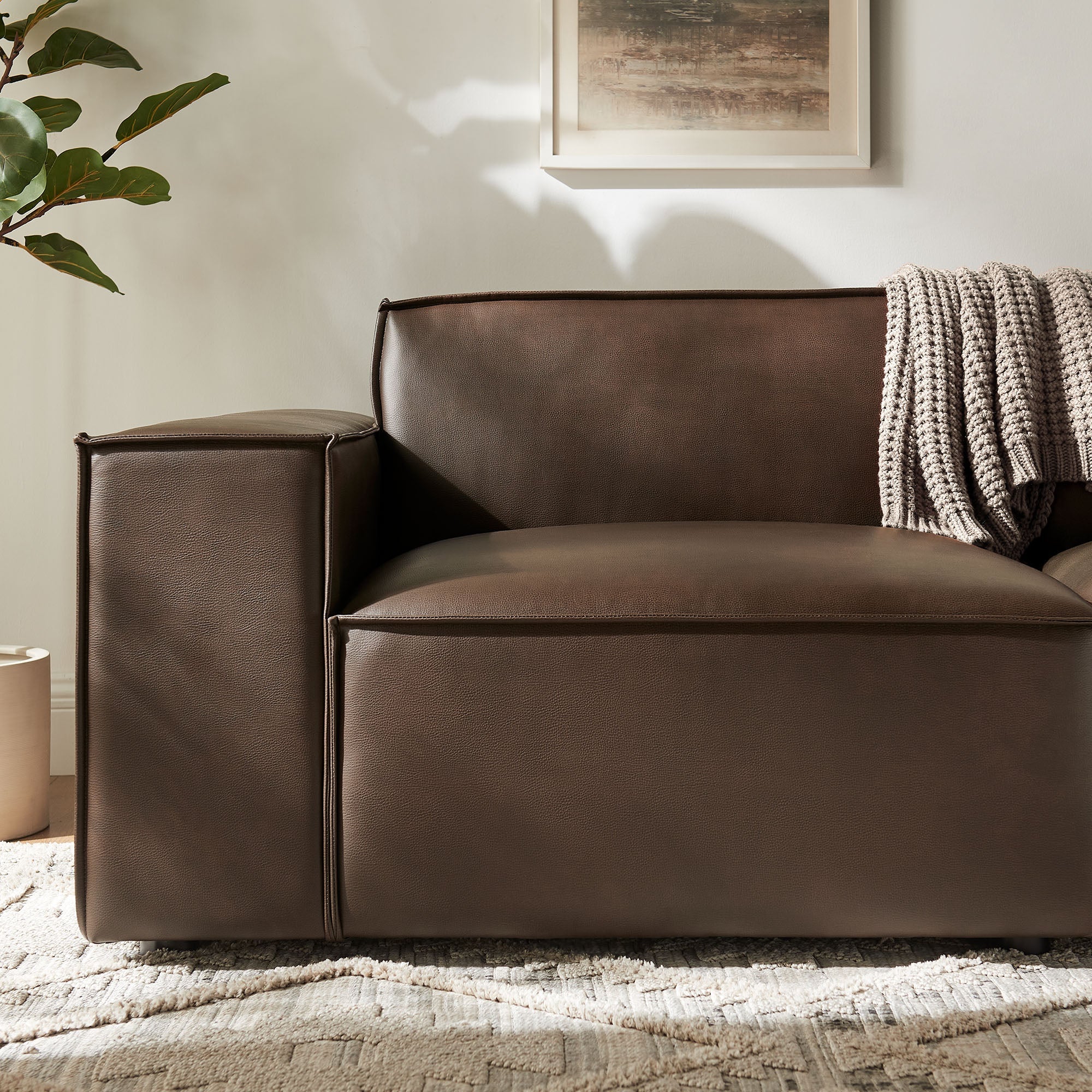 Restore 2-Piece Vegan Leather Modular Loveseat