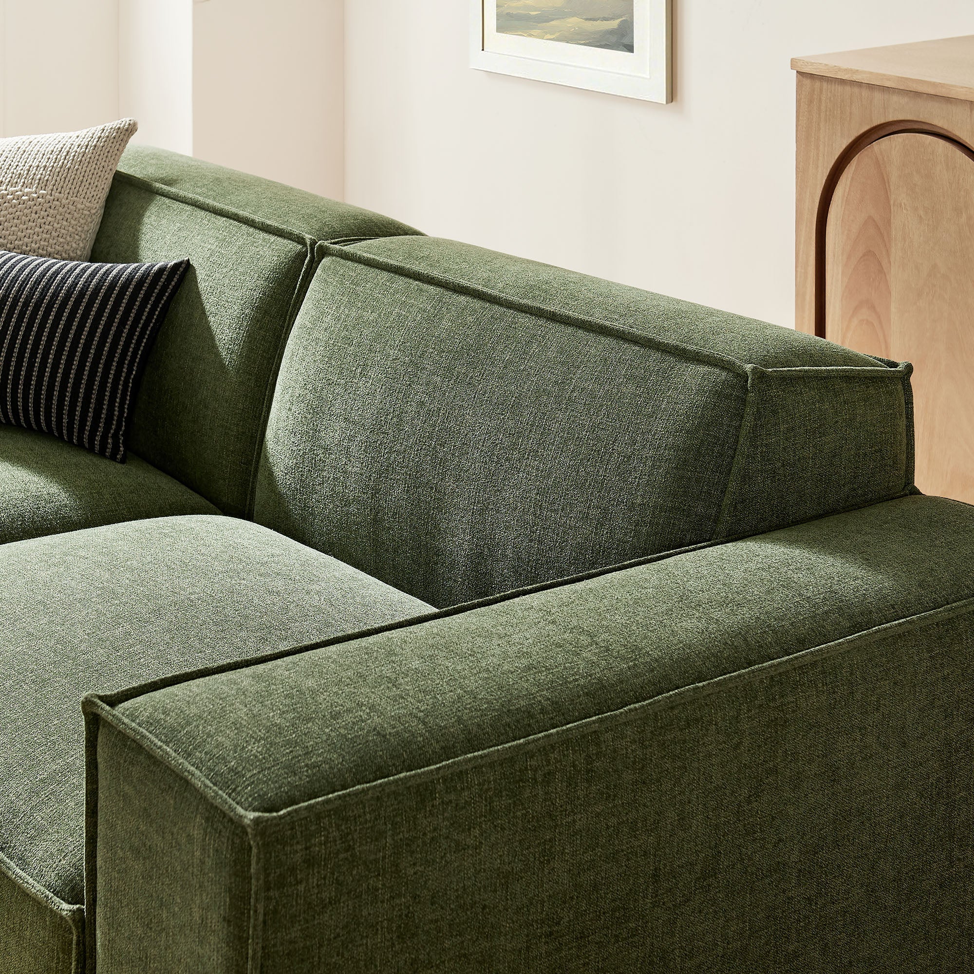 Restore 3-Piece Performance Fabric Upholstered Modular Loveseat with Ottoman