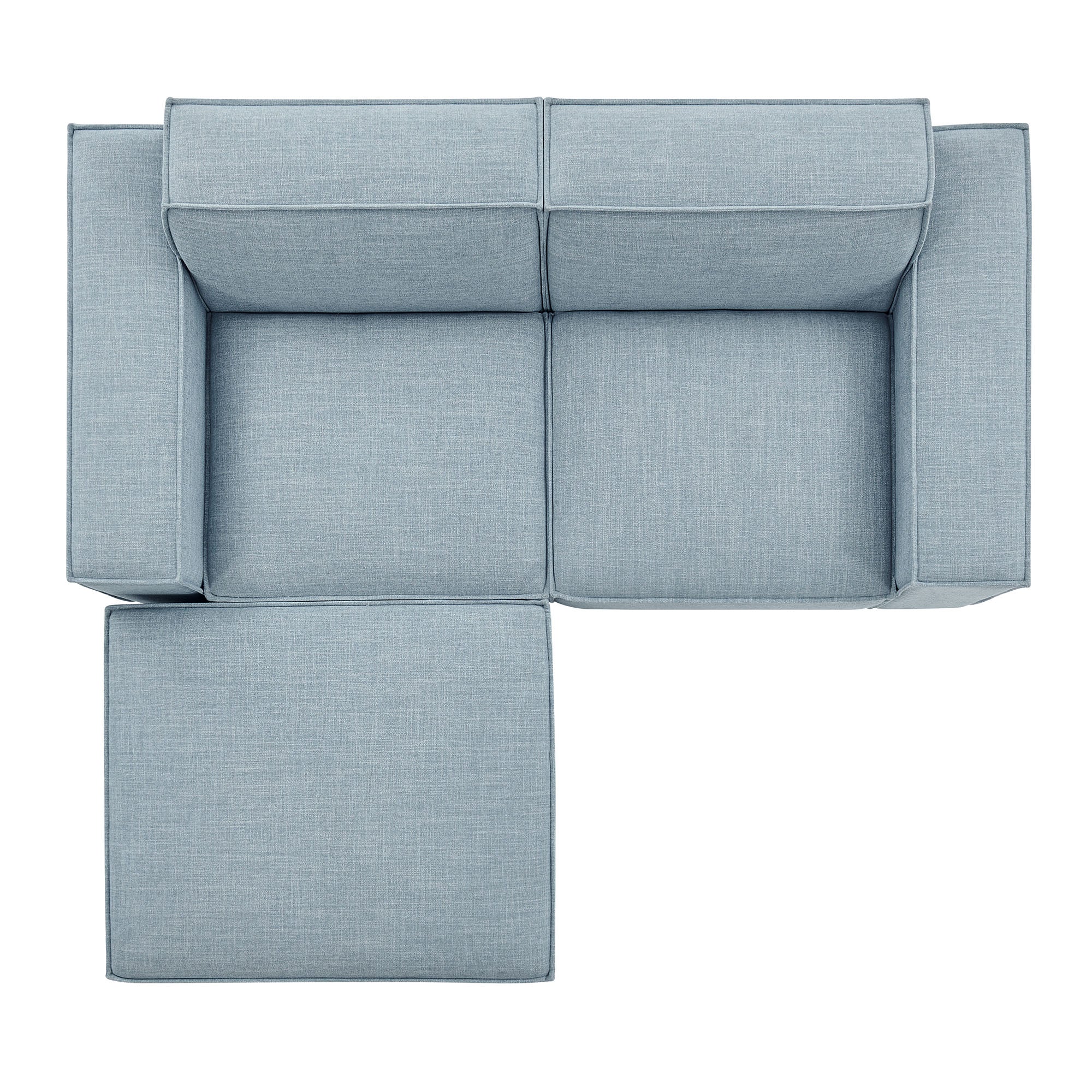 Restore 3-Piece Performance Fabric Upholstered Modular Loveseat with Ottoman