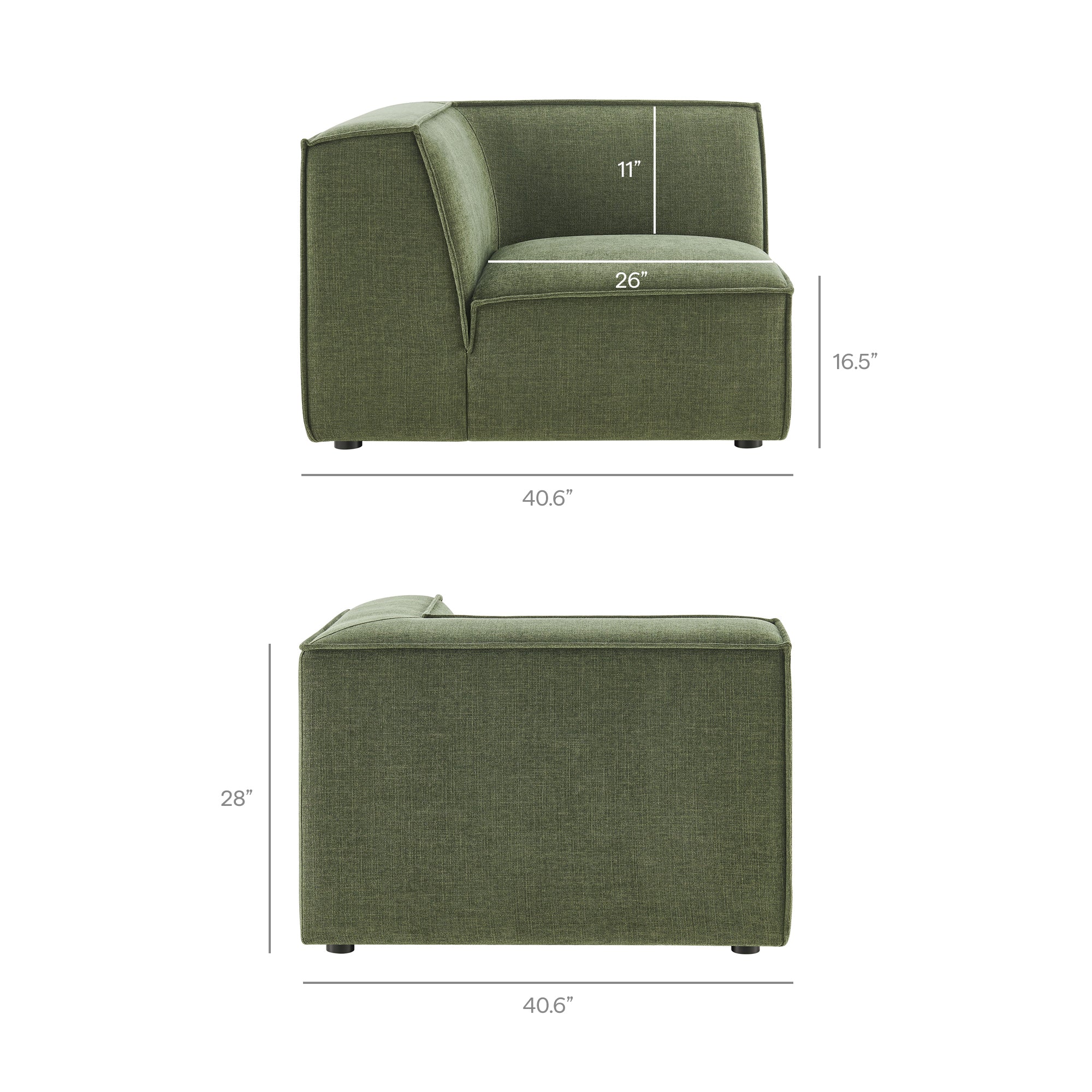 Restore 5-Piece Performance Fabric Upholstered Modular L-Shaped Sofa