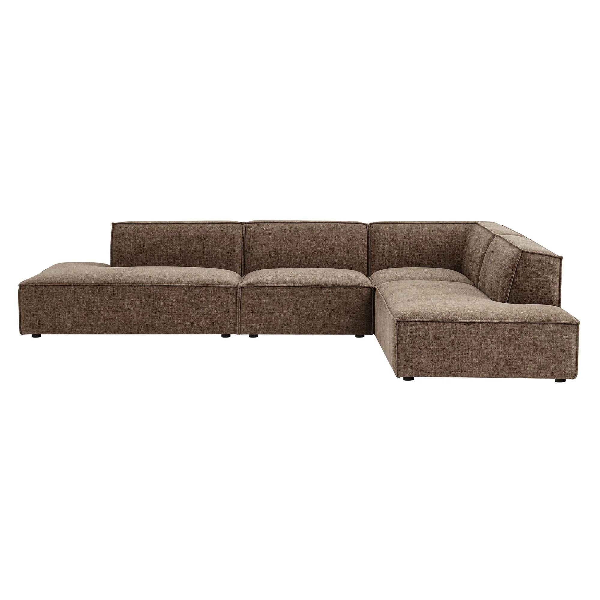 Restore 4-Piece Performance Fabric Upholstered Modular L-Shaped Armless Sectional Sofa