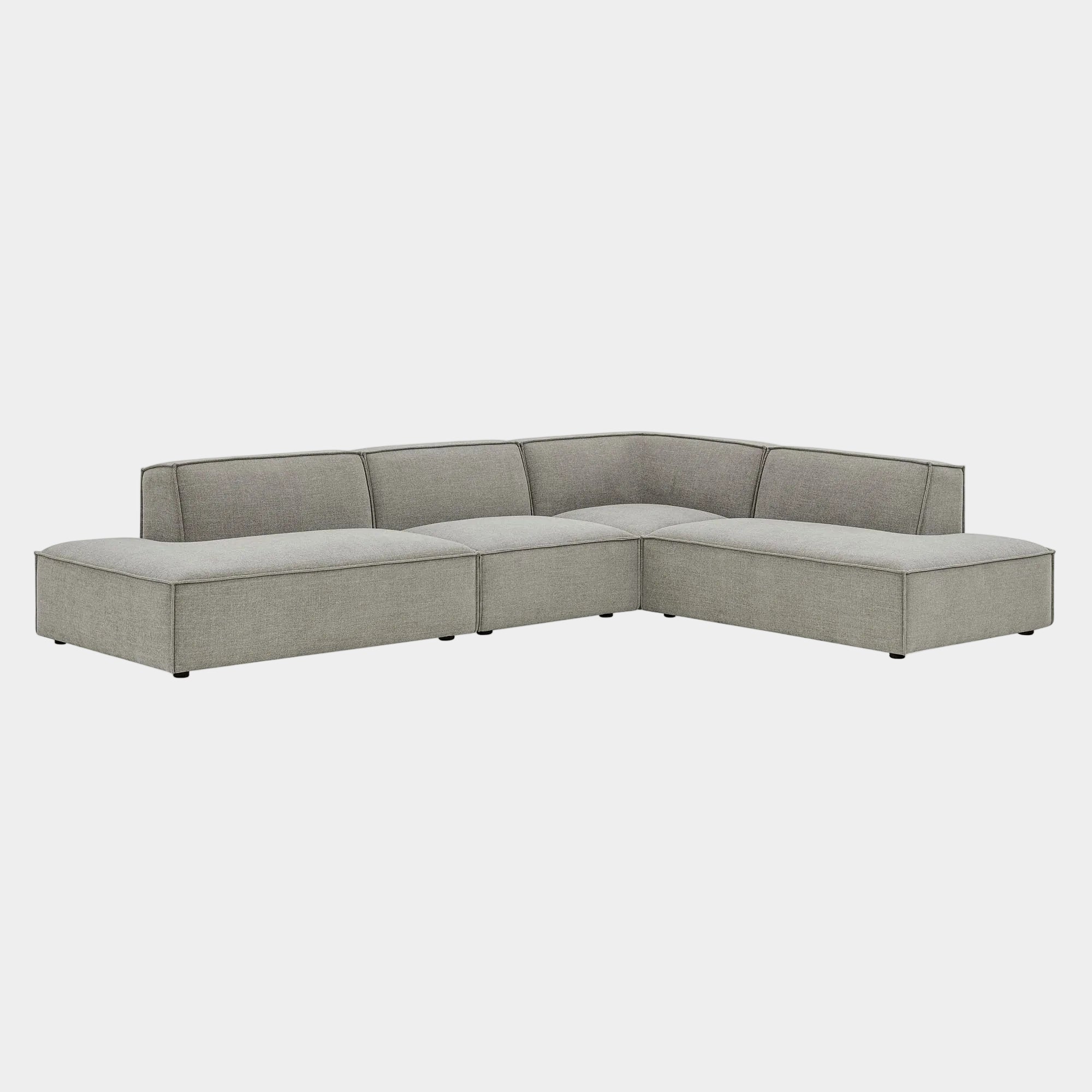 Restore 4-Piece Performance Fabric Upholstered Modular L-Shaped Armless Sectional Sofa