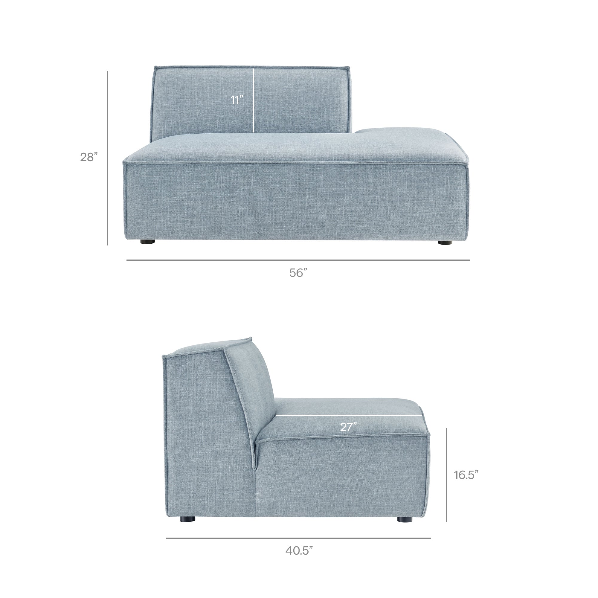 Restore 4-Piece Performance Fabric Upholstered Modular L-Shaped Armless Sectional Sofa