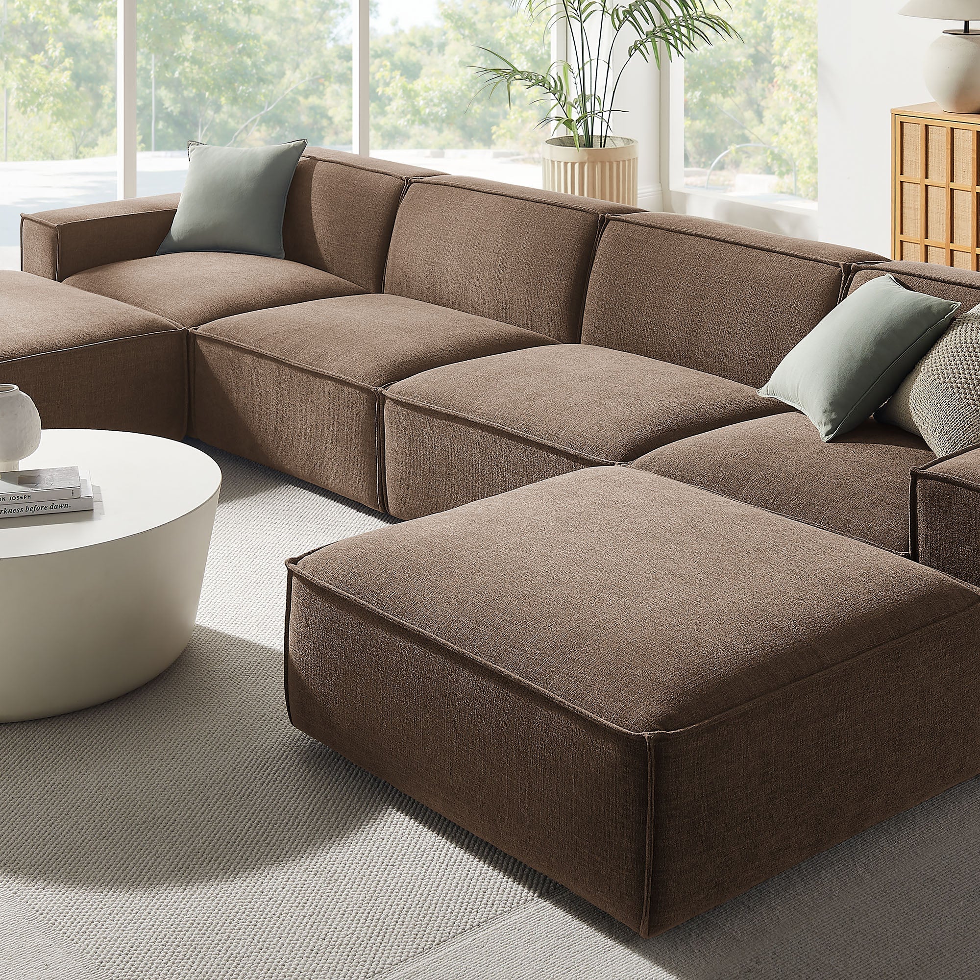 Restore 6-Piece Performance Fabric Upholstered Modular Sectional Sofa