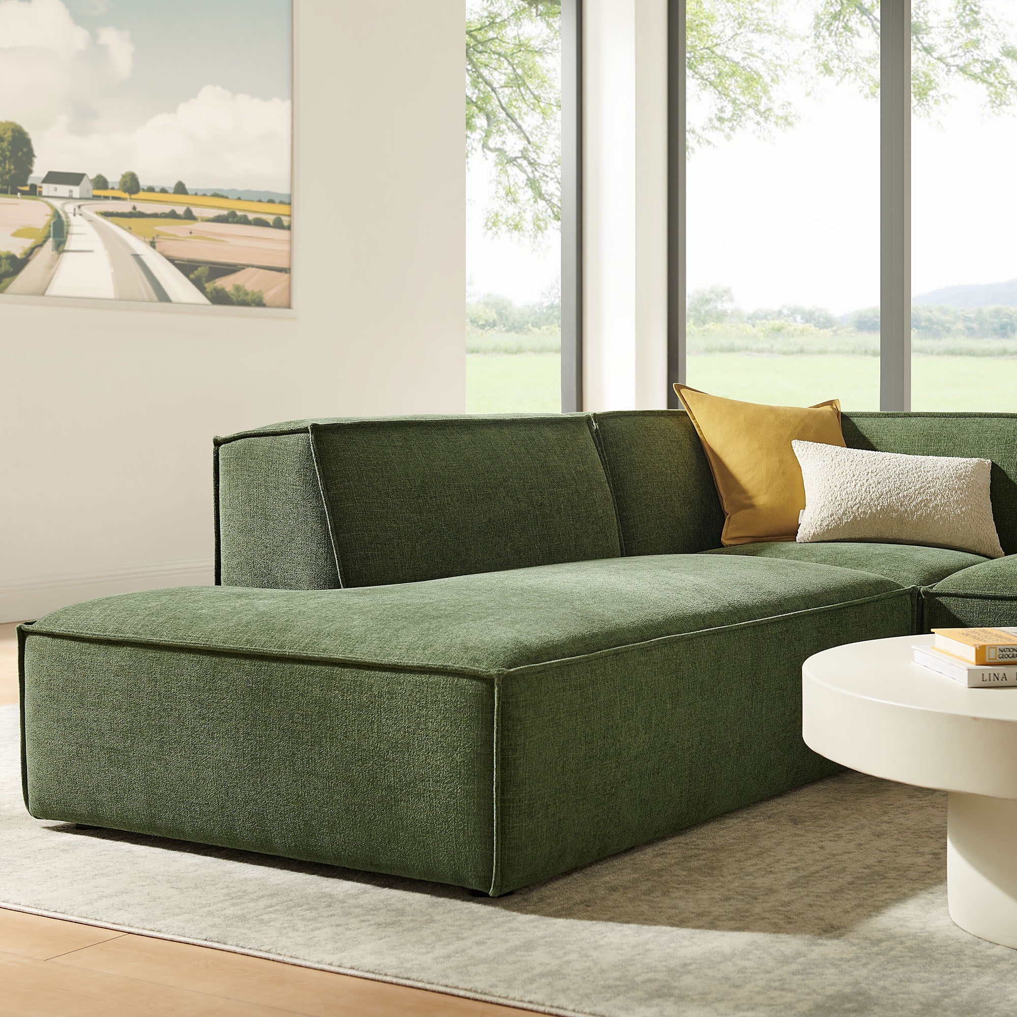 Restore 3-Piece Performance Fabric Upholstered Modular L-Shaped Sectional Sofa