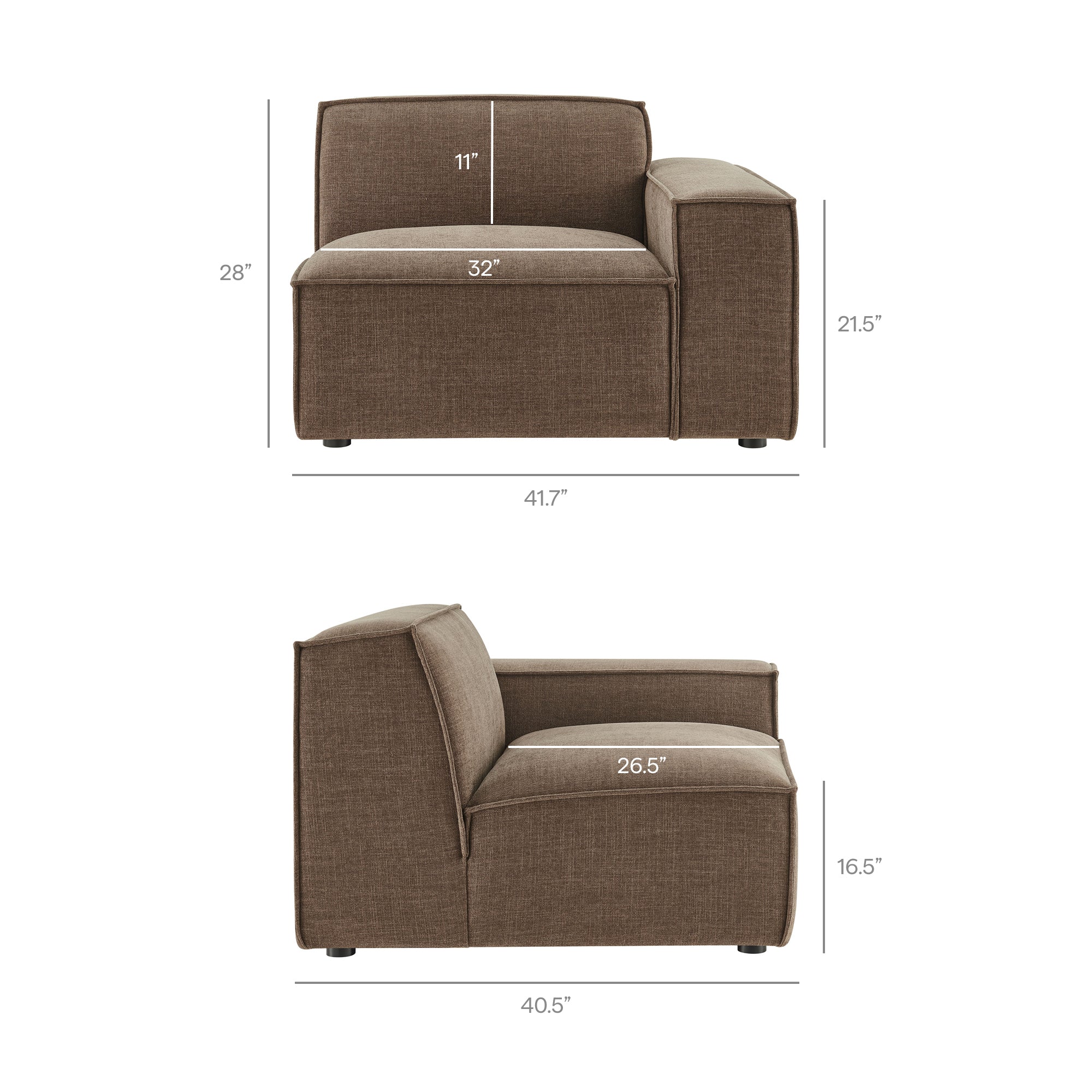 Restore 3-Piece Performance Fabric Upholstered Modular L-Shaped Sectional Sofa