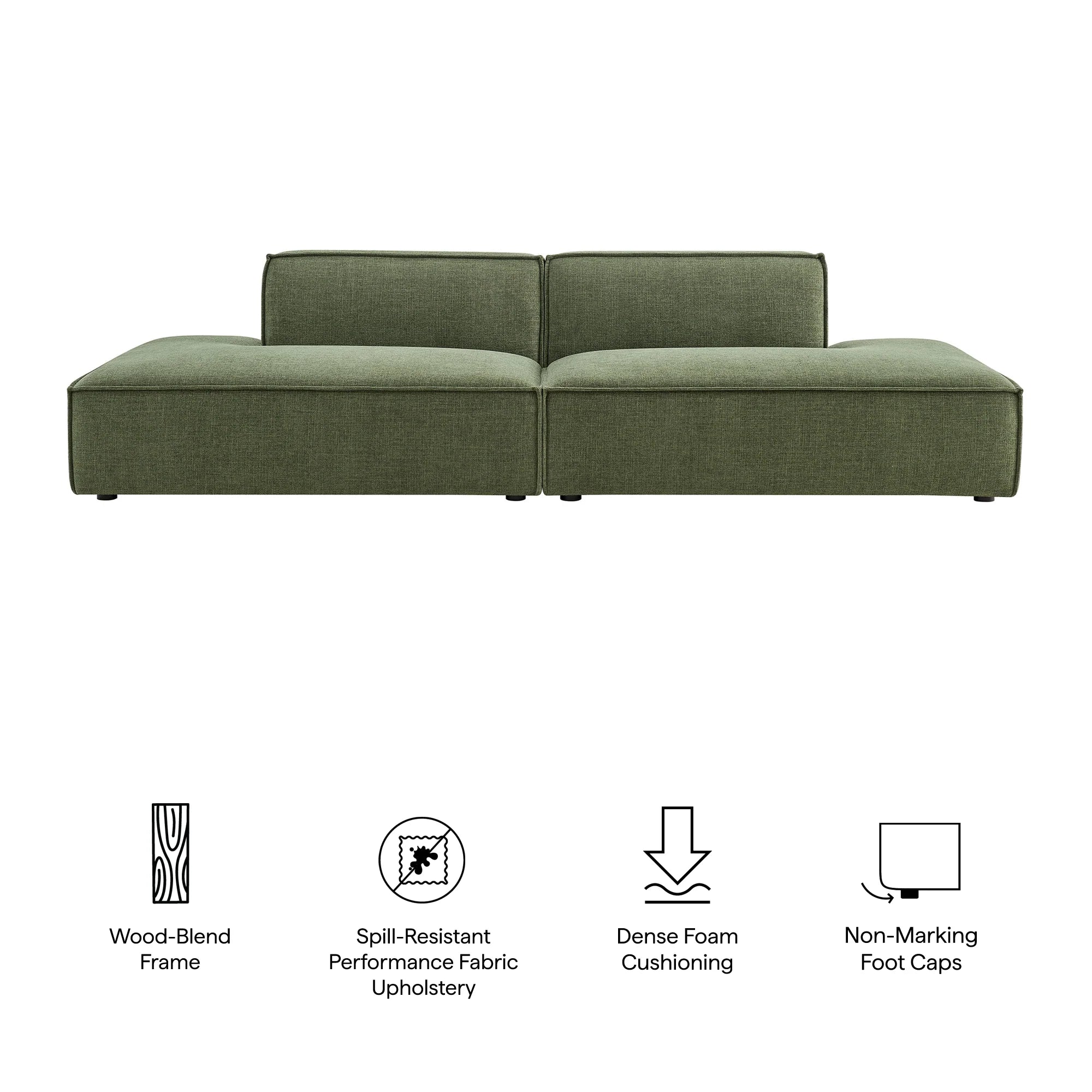 Restore 2-Piece Performance Fabric Upholstered Modular Loveseat