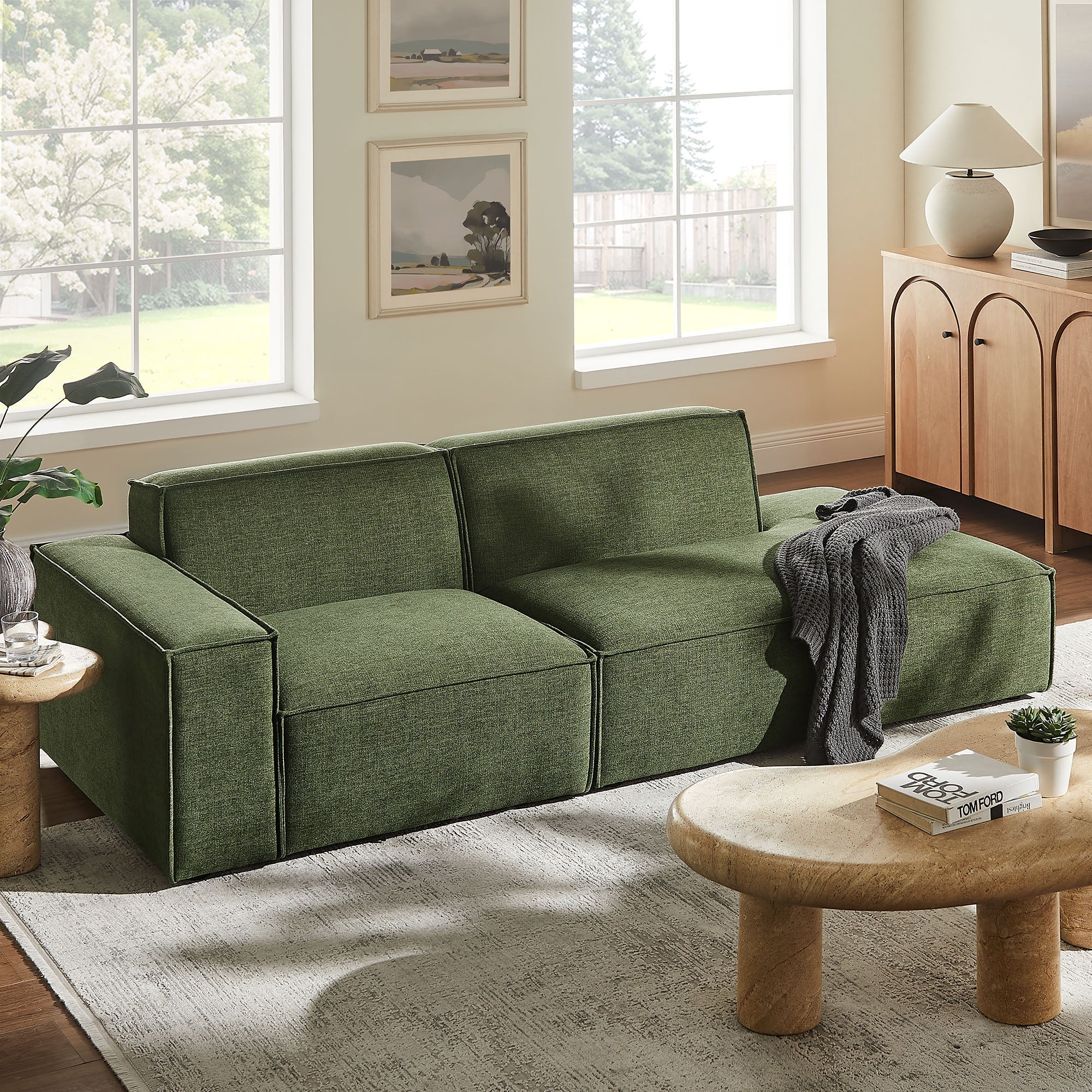 Restore 2-Piece Performance Fabric Upholstered Modular Loveseat