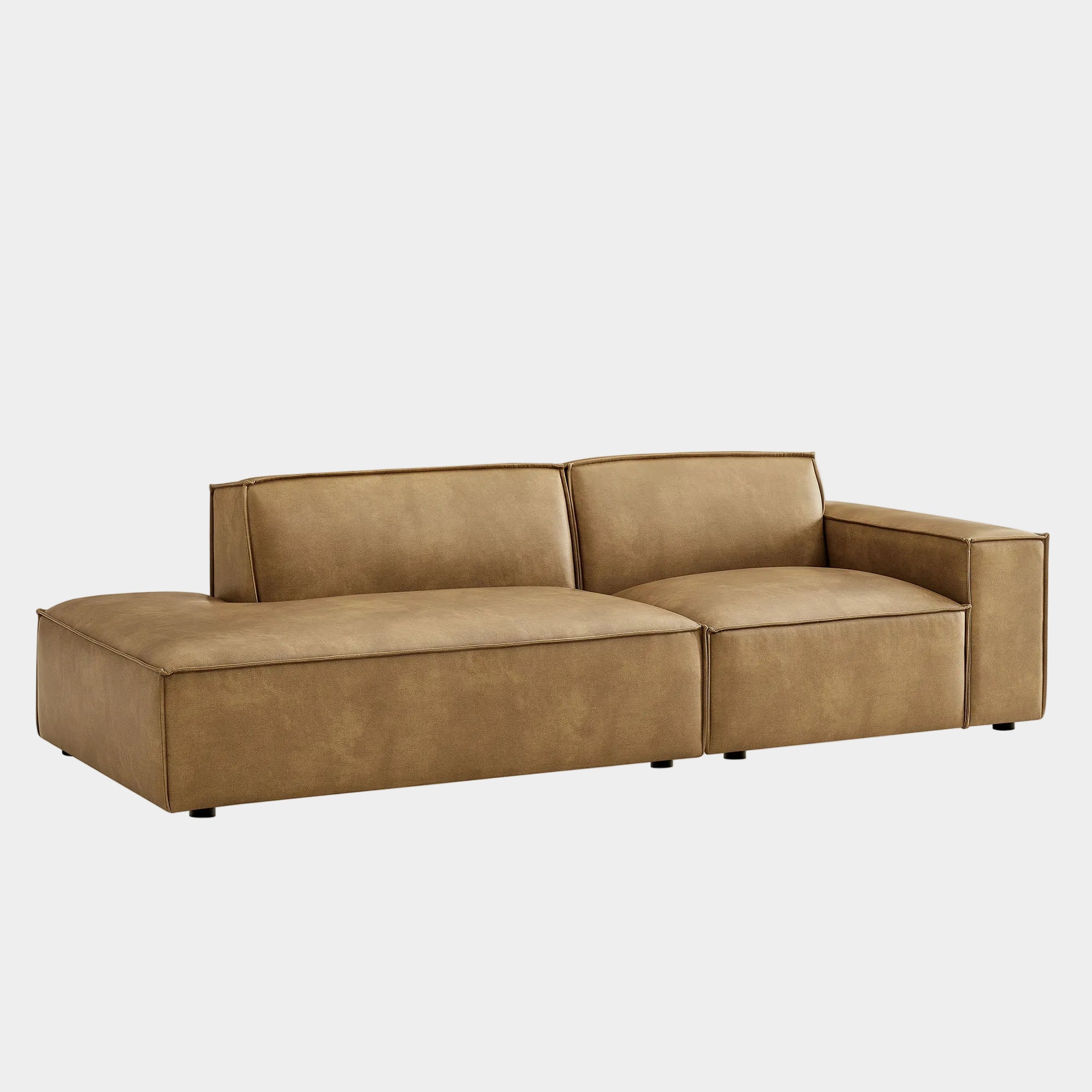 Restore 2-Piece Vegan Leather Modular Loveseat