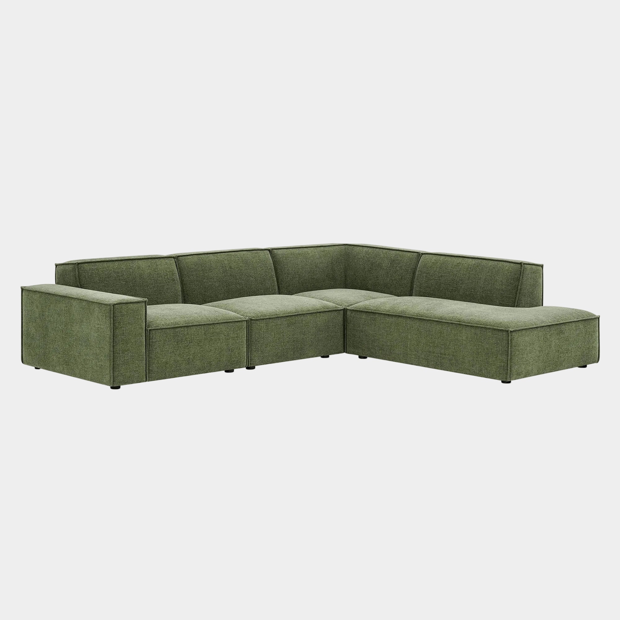 Restore 4-Piece Performance Fabric Upholstered Modular L-Shaped Sofa