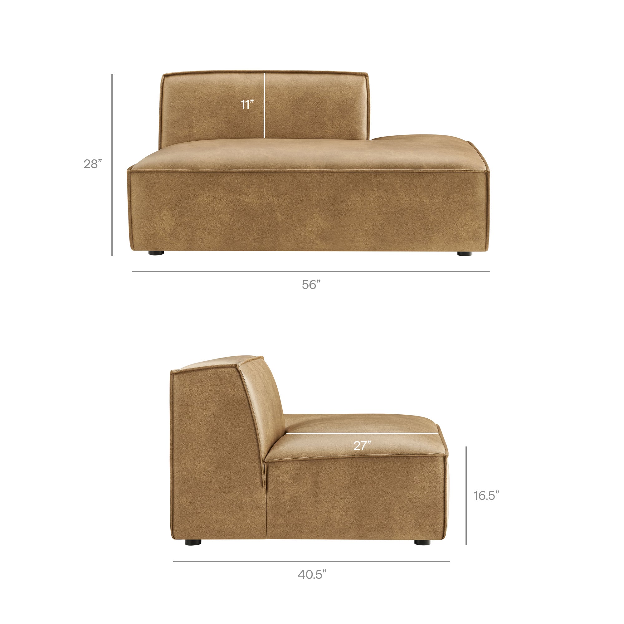 Restore 4-Piece Vegan Leather Modular L-Shaped Sofa