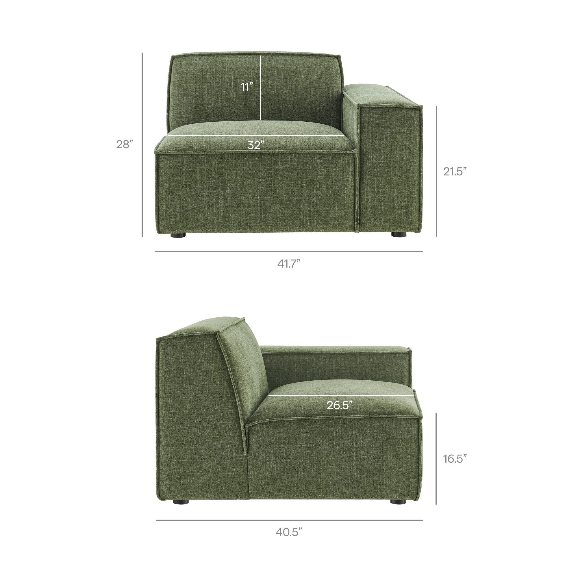 Restore 4-Piece Performance Fabric Upholstered Modular L-Shaped Sofa