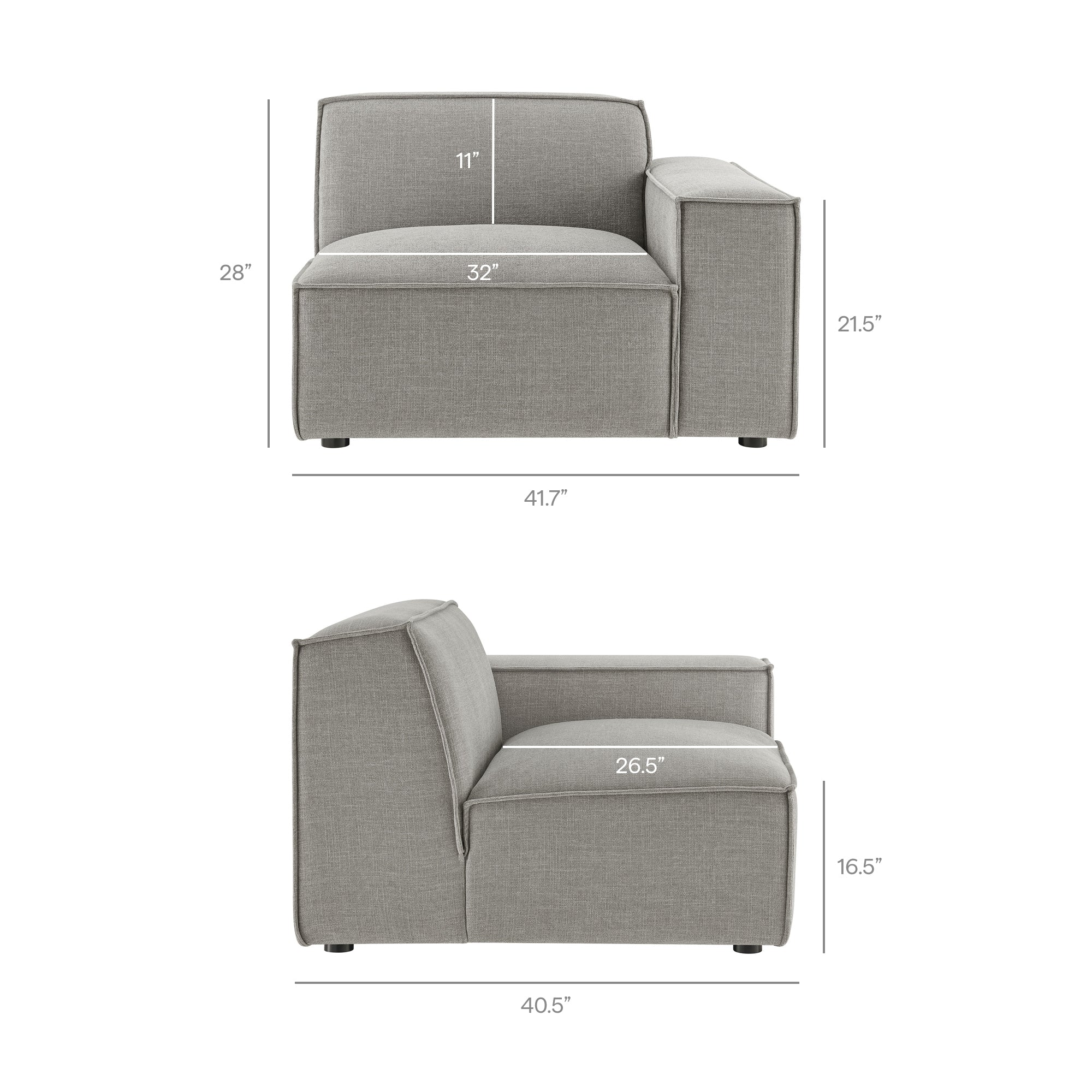 Restore 4-Piece Performance Fabric Upholstered Modular L-Shaped Sofa