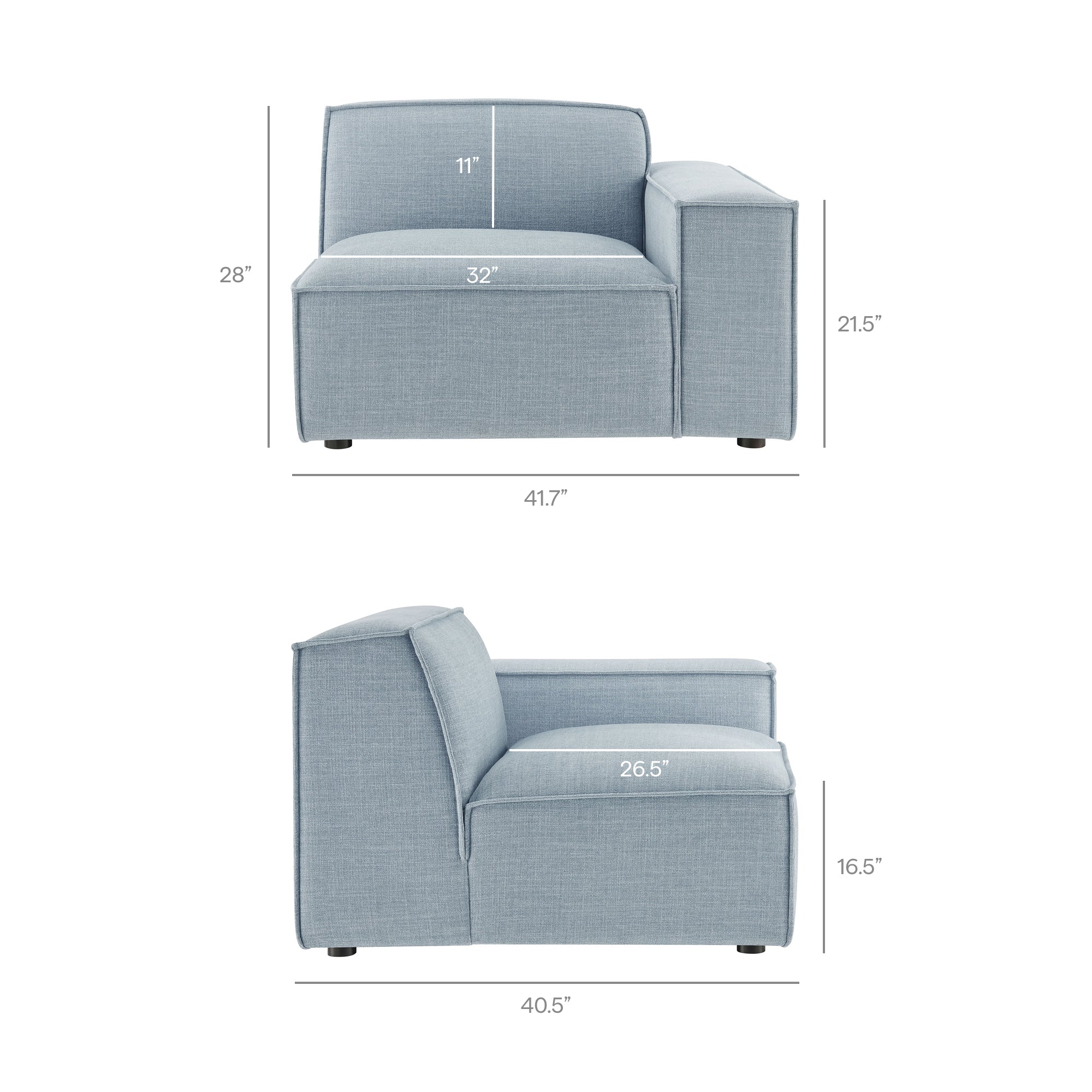 Restore 4-Piece Performance Fabric Upholstered Modular L-Shaped Sofa