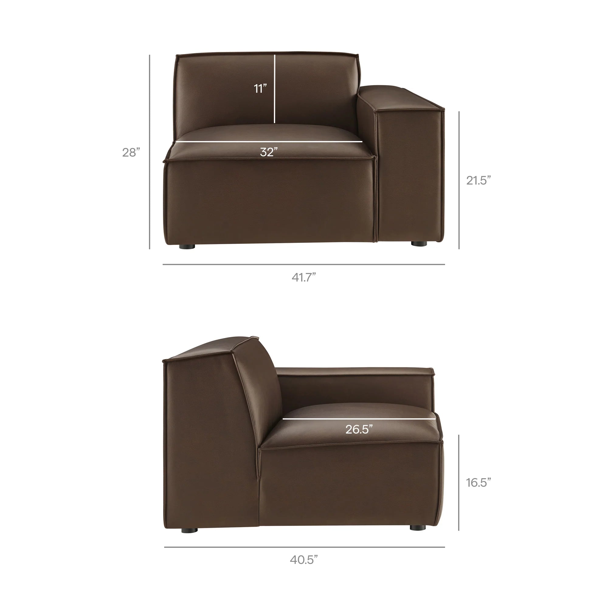 Restore 4-Piece Vegan Leather Modular L-Shaped Sofa