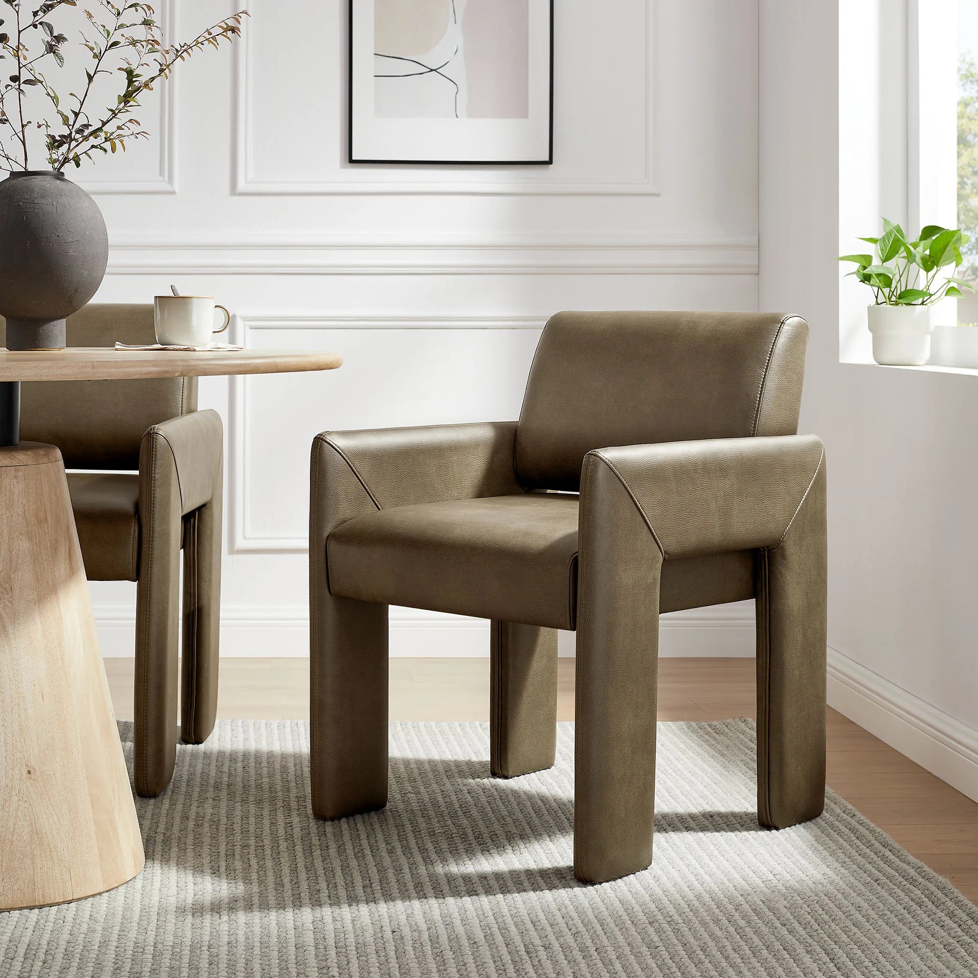Daven Vegan Leather Dining Armchair