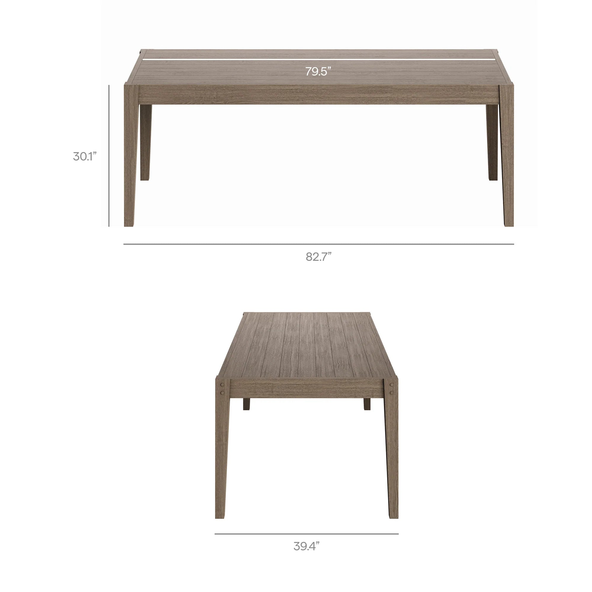 Northlake 7-Piece Outdoor Patio Teak Wood Dining Set in Weathered Gray