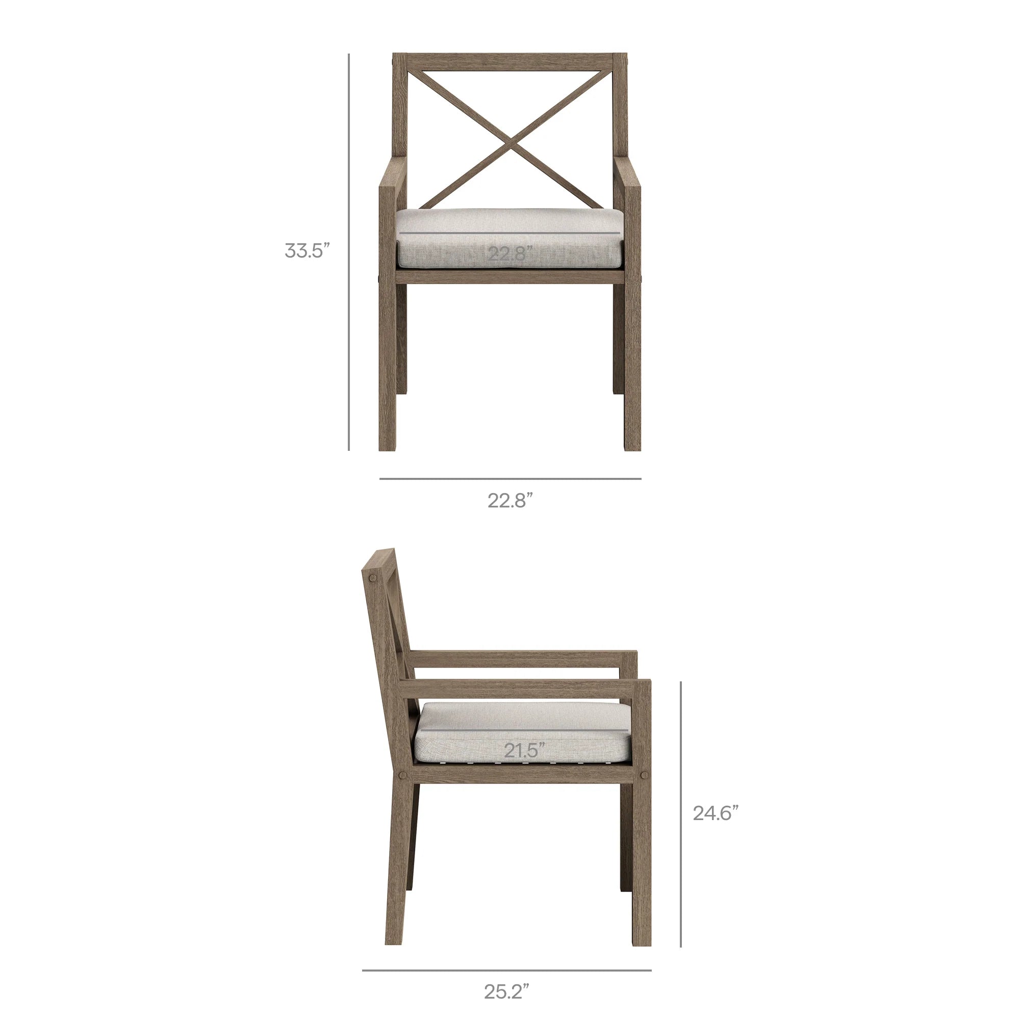 Northlake 7-Piece Outdoor Patio Teak Wood Dining Set in Weathered Gray