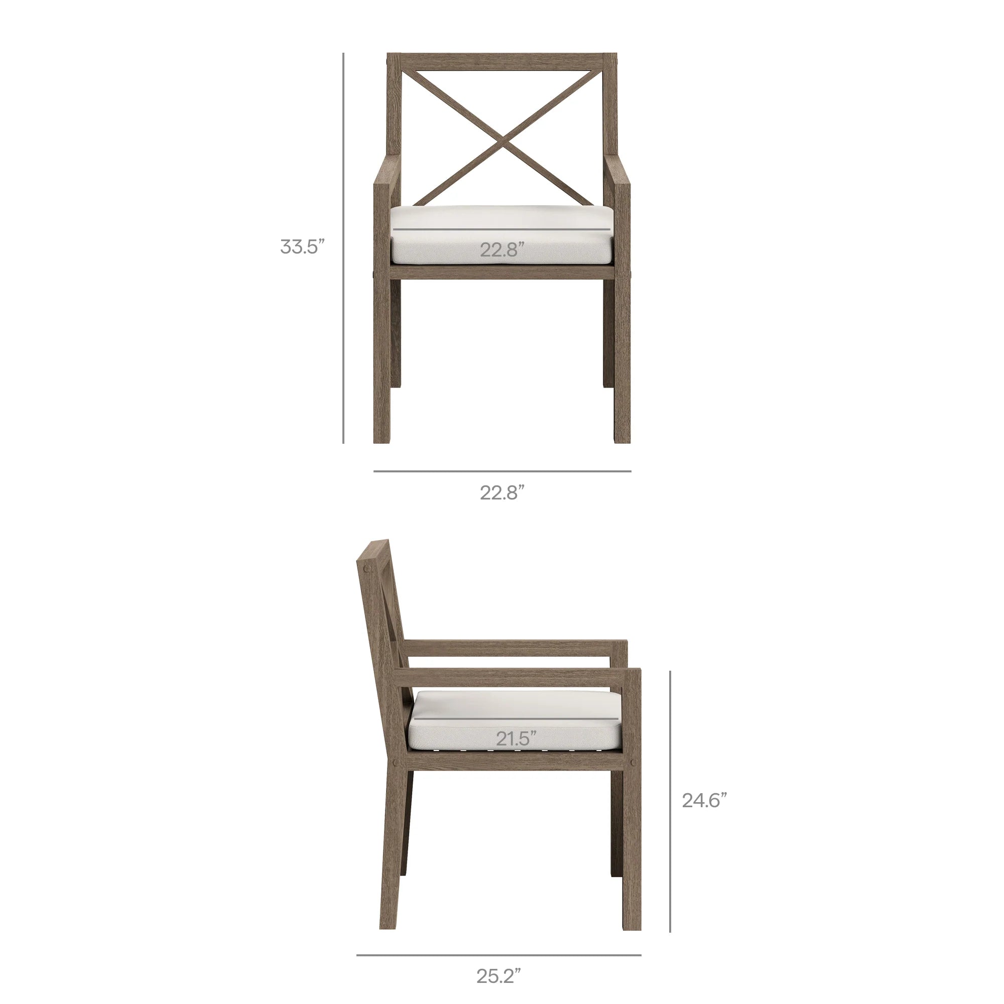 Northlake 7-Piece Outdoor Patio Teak Wood Dining Set in Weathered Gray
