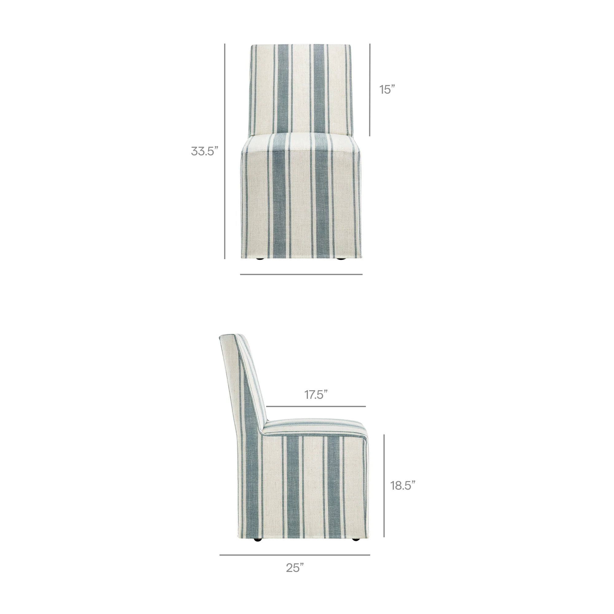 Tessera Striped Slipcovered Dining Side Chair