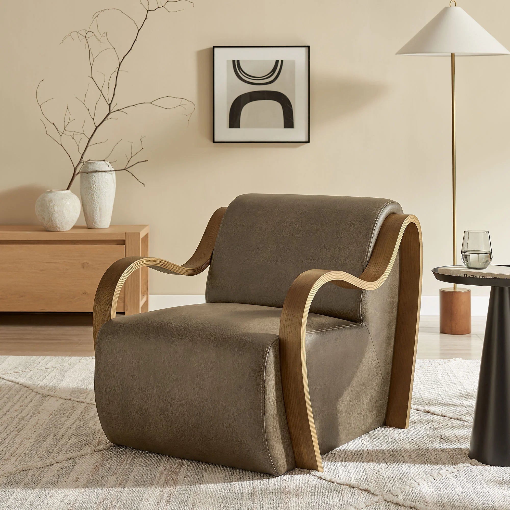 Atrium Vegan Leather Accent Armchair