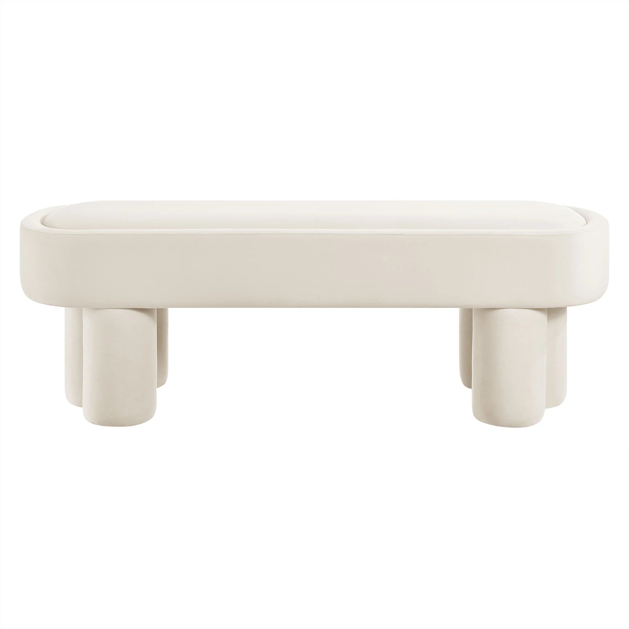 Mossi Oval Performance Velvet Accent Bench