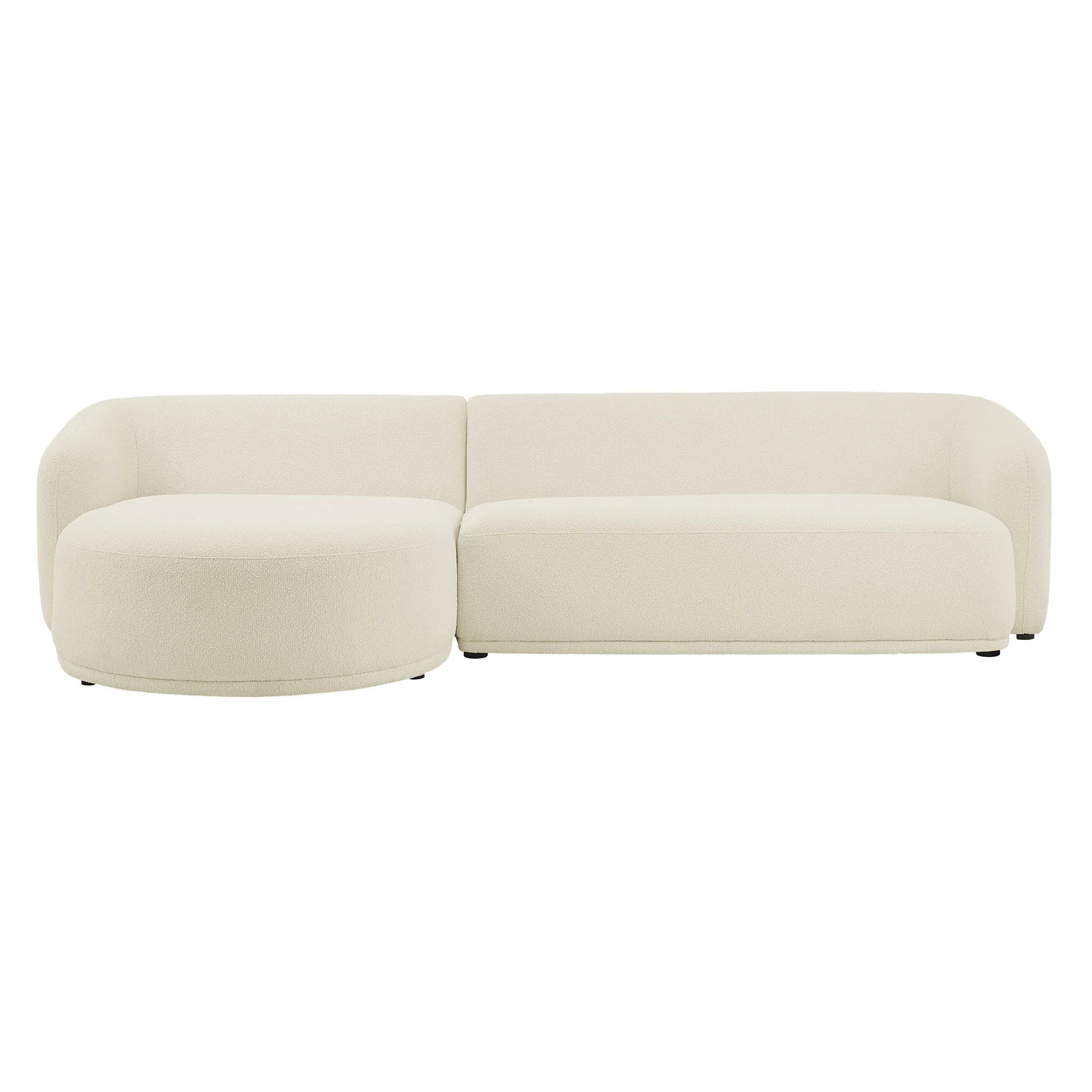 Monica 2 Piece Left Facing Boucle Fabric Modular Sofa with Chaise